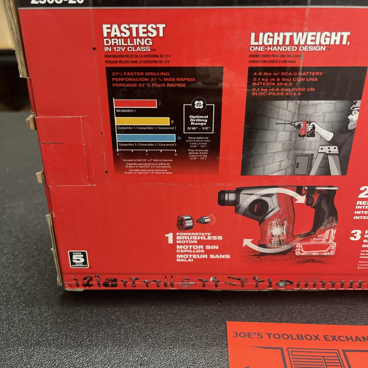 Milwaukee 2508-20 M12 FUEL 5/8" SDS Plus Rotary Hammer