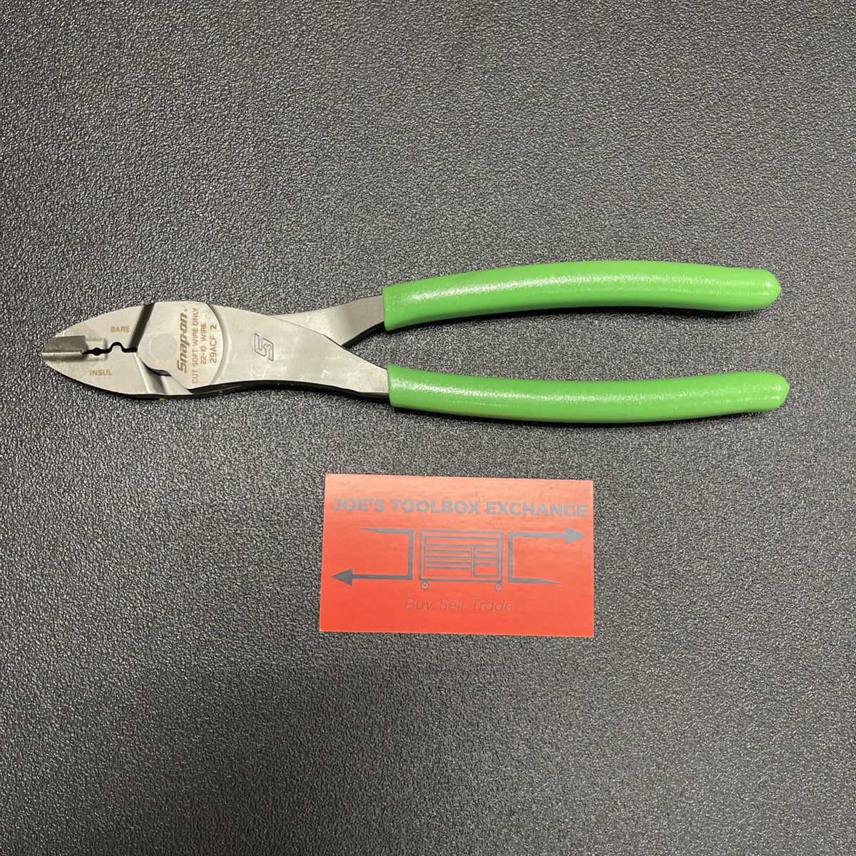 Snap-on Tools USA NEW GREEN Soft Grip 9" Wire Terminal Crimping Tool 29ACFG