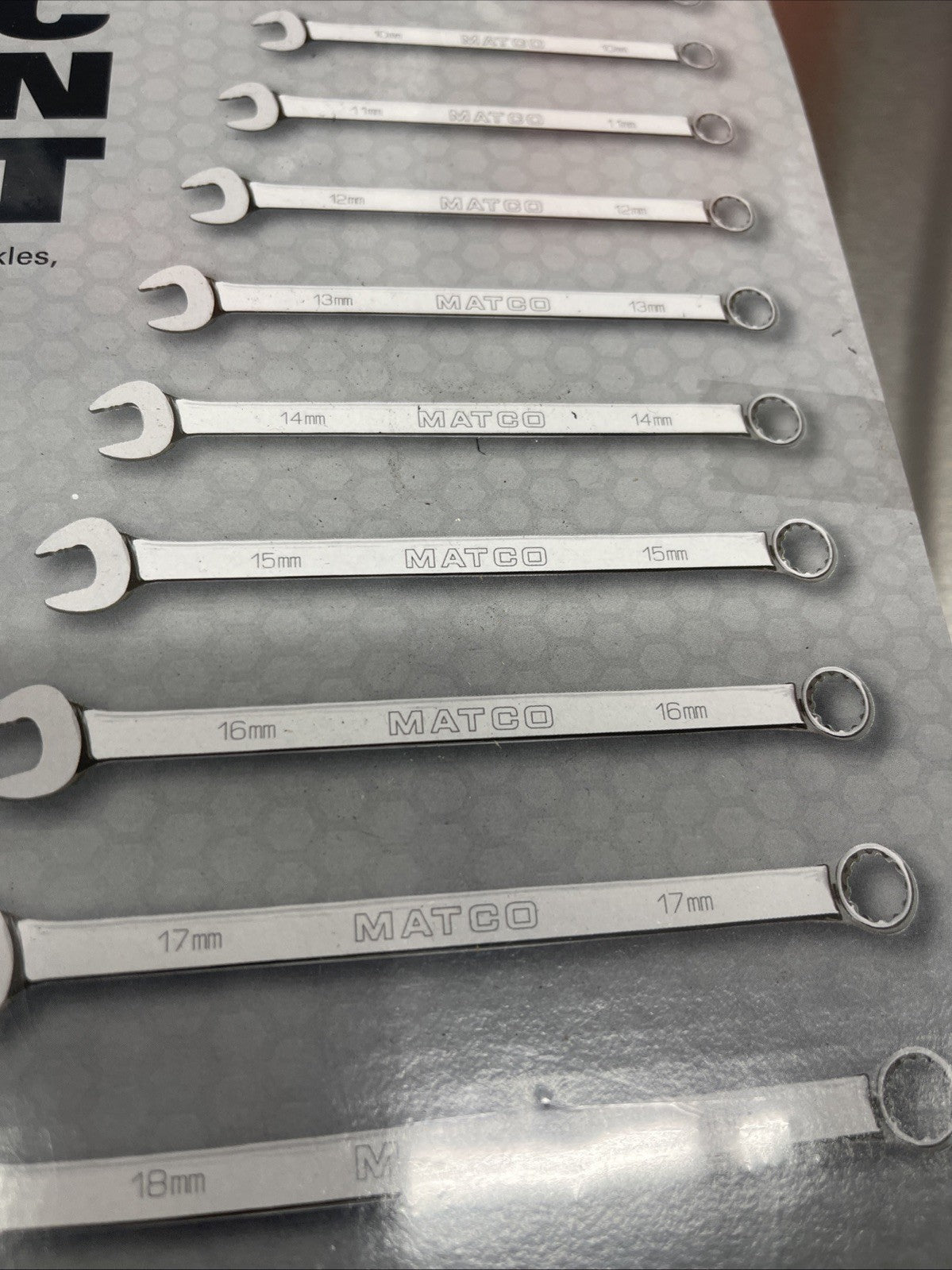 MATCO   SMCLM122K 12 pc.  Long combination  wrench set Metric 8 -19mm  New