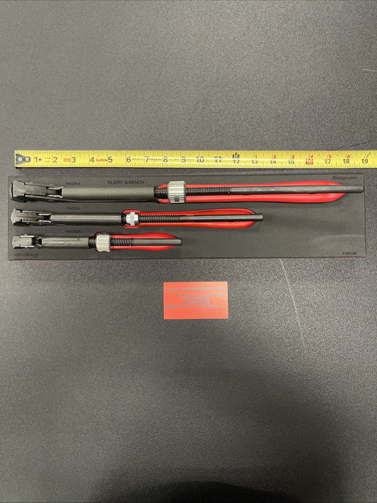 Snap-on Tools SPAIN NEW RED 3-Piece Quick Adjust Plier Wrench Foam Set PWZ300FR