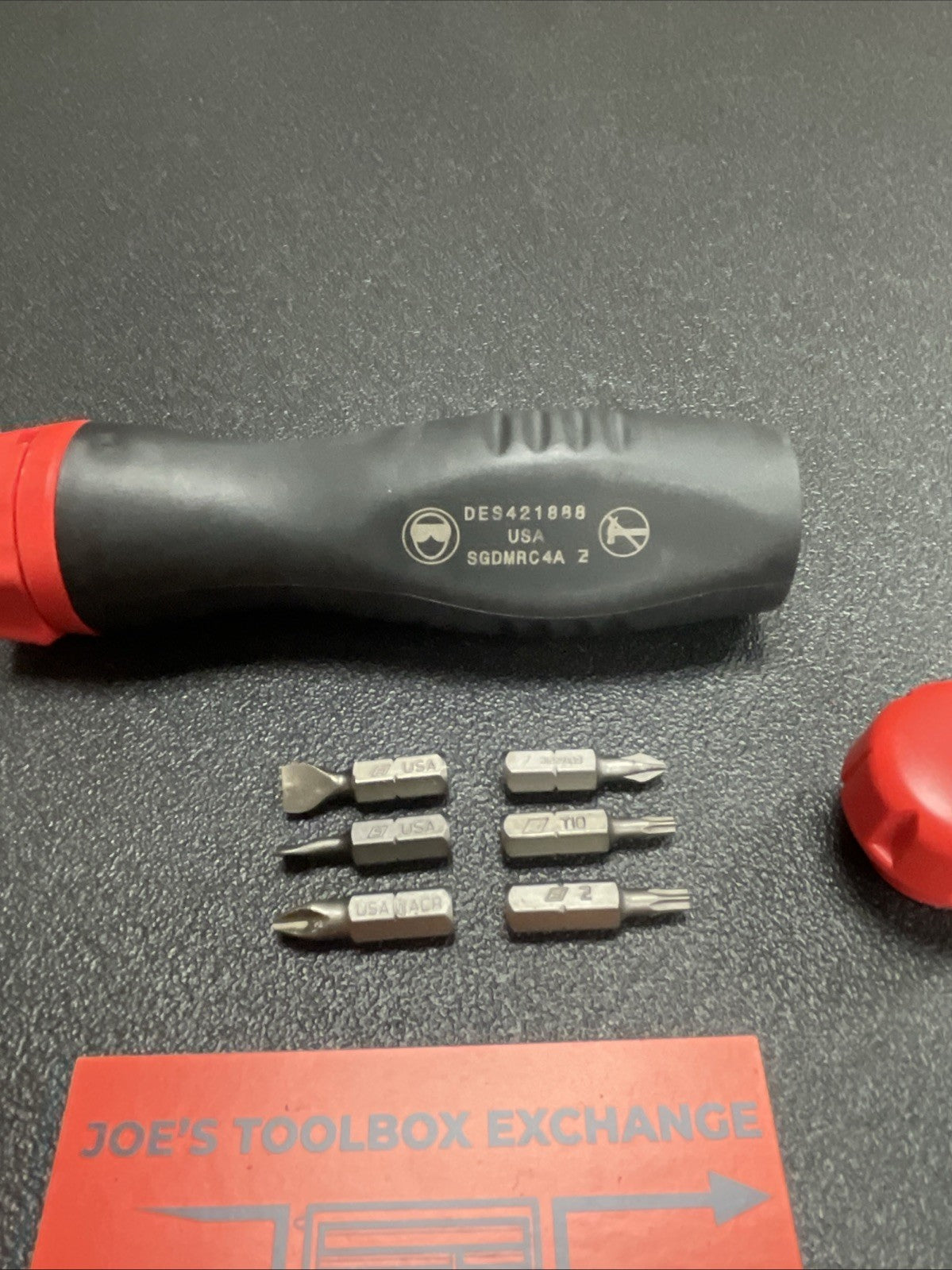 Snap On sgdmrc4a soft grip standard ratcheting screwdriver with 6 bits new