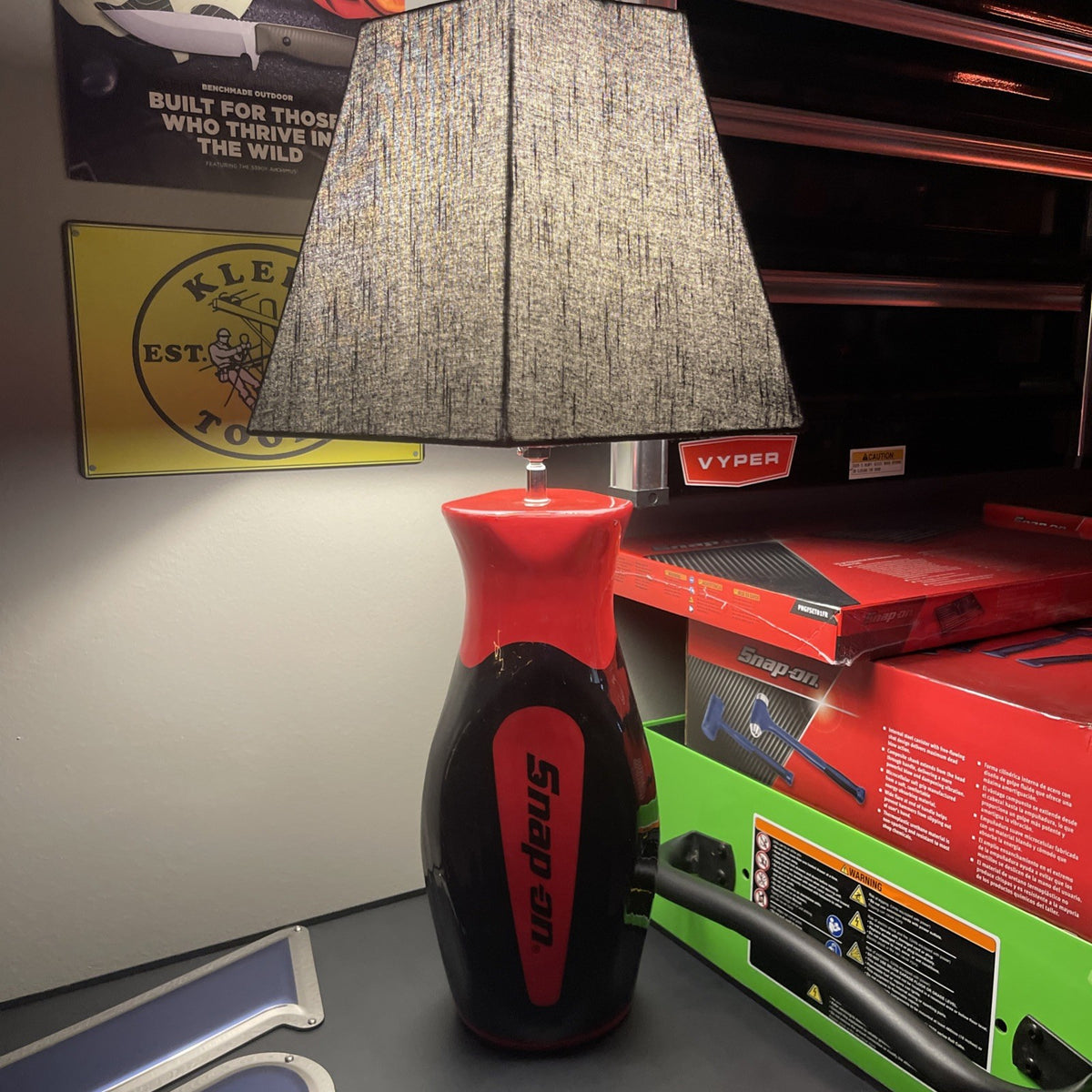 Snap On Red & Black Instinct Screwdriver Handle Ceramic Lamp - Brand New In Box