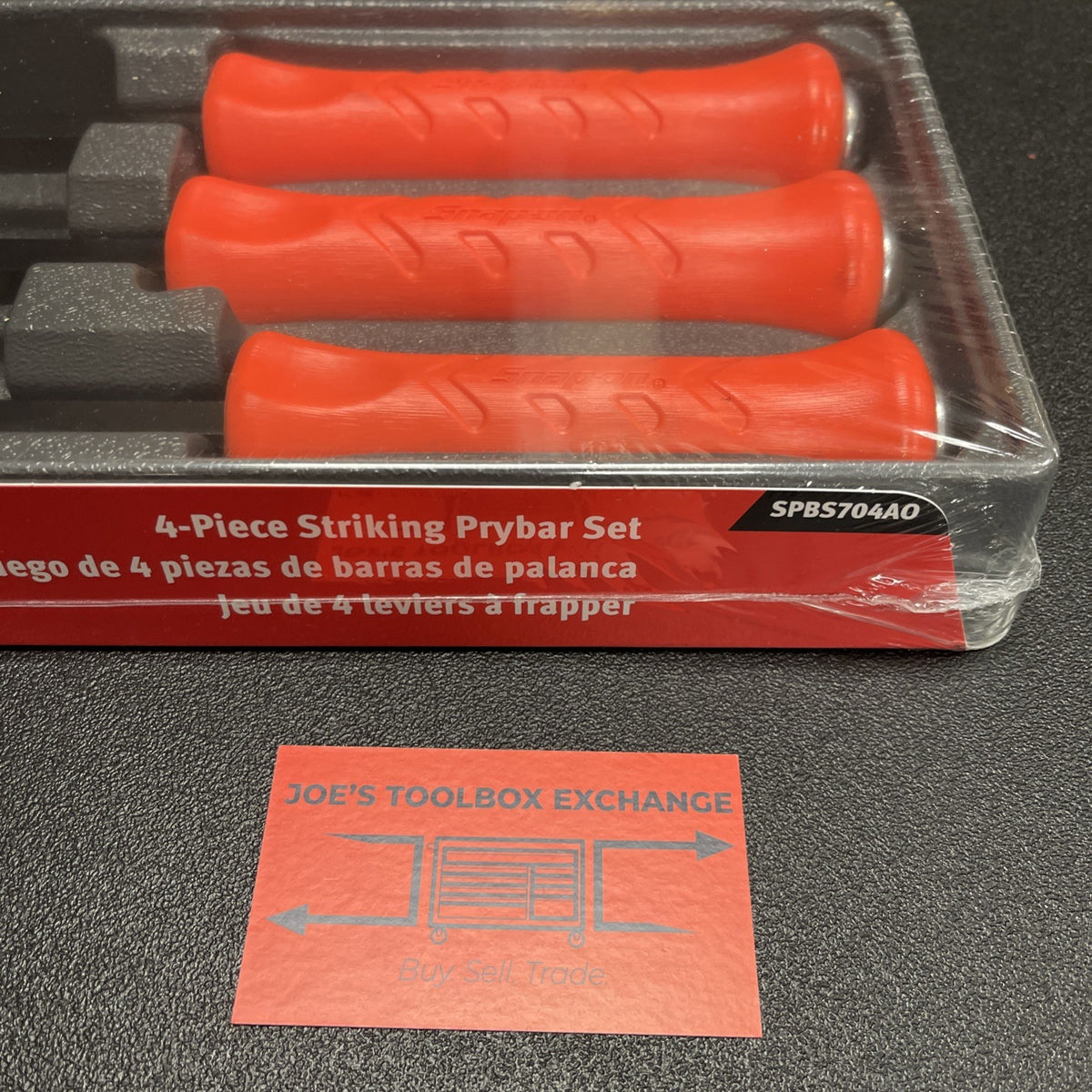 Snap-on Tools USA NEW 4pc ORANGE Hard Grip Striking Prybar Set SPBS704AO