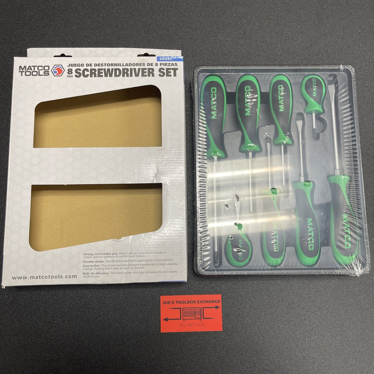 BRAND NEW (GREEN) Matco Tool 8 piece screwdriver set SSG8C