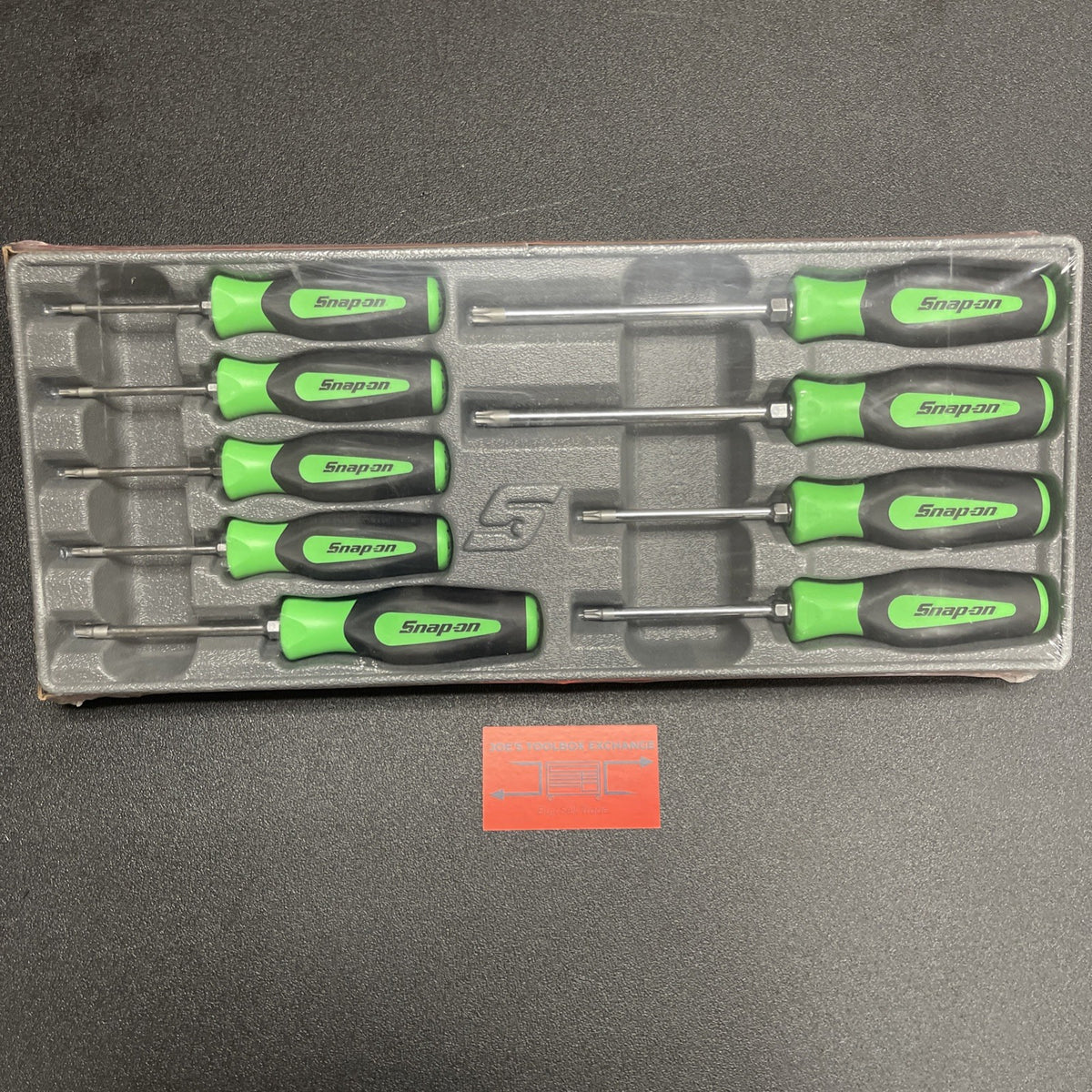 Snap-on Tools NEW 9pc GREEN Soft Grip T8 - T45 TORX Screwdriver Set SGDTX90BG