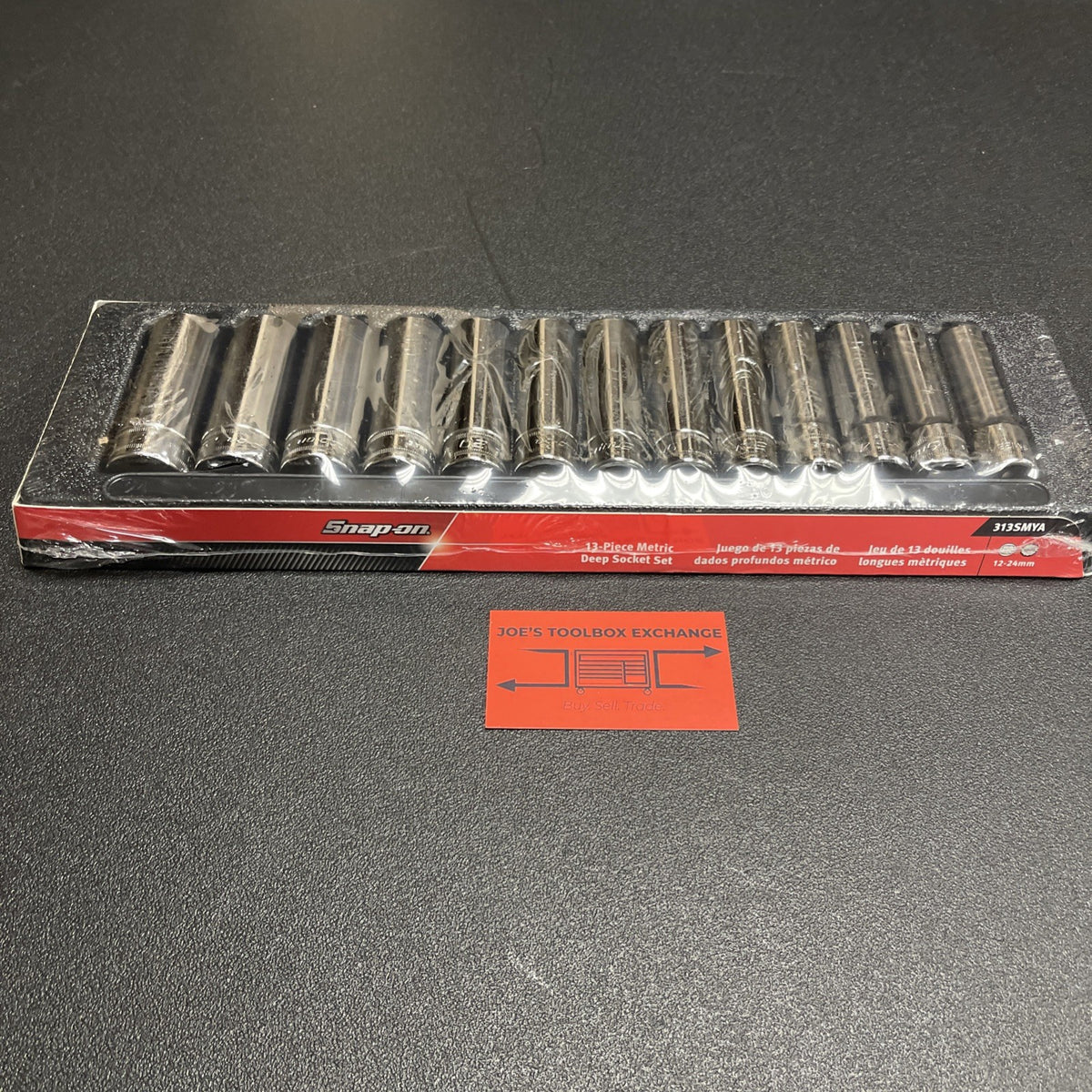 SNAP ON 313SMYA 13 Piece Metric Deep Socket Set . 1/2 In Drive. 12-24 MM