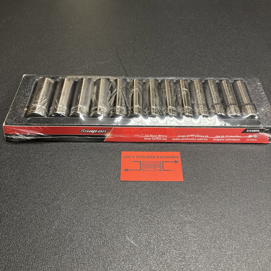 SNAP ON 313SMYA 13 Piece Metric Deep Socket Set . 1/2 In Drive. 12-24 MM