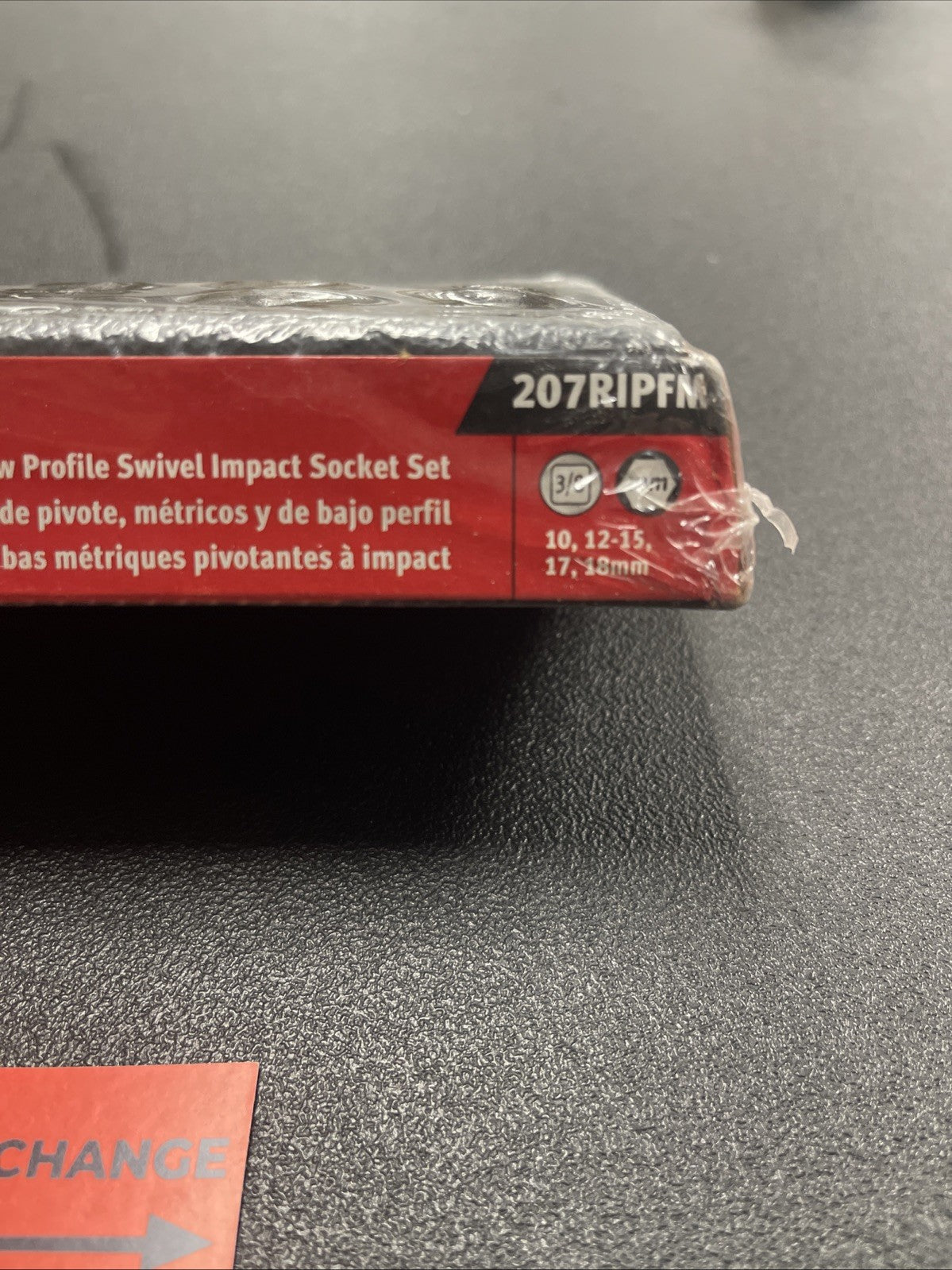 Snap-on 207ripfm 3/8 dr 6 point metric swivel low profile impact 10,12-15,17,18