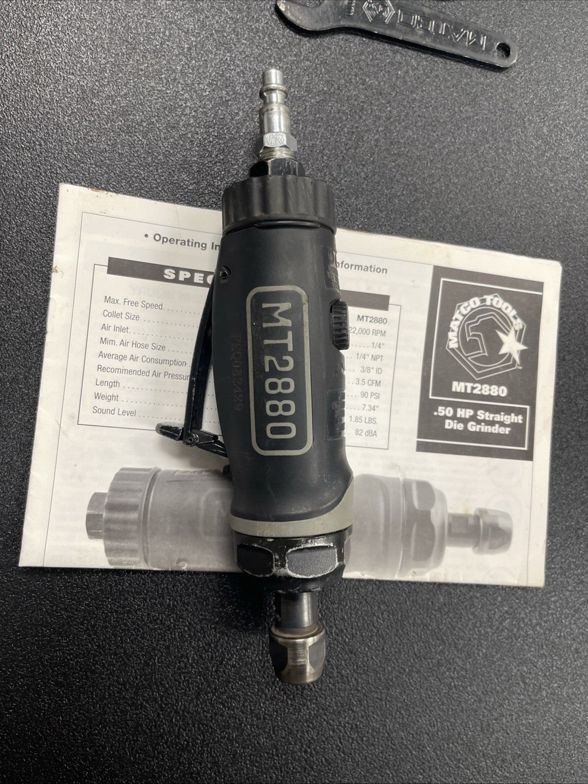 Matco Tools MT2880 .50HP Straight Die Grinder 22,000 RPM Black R2