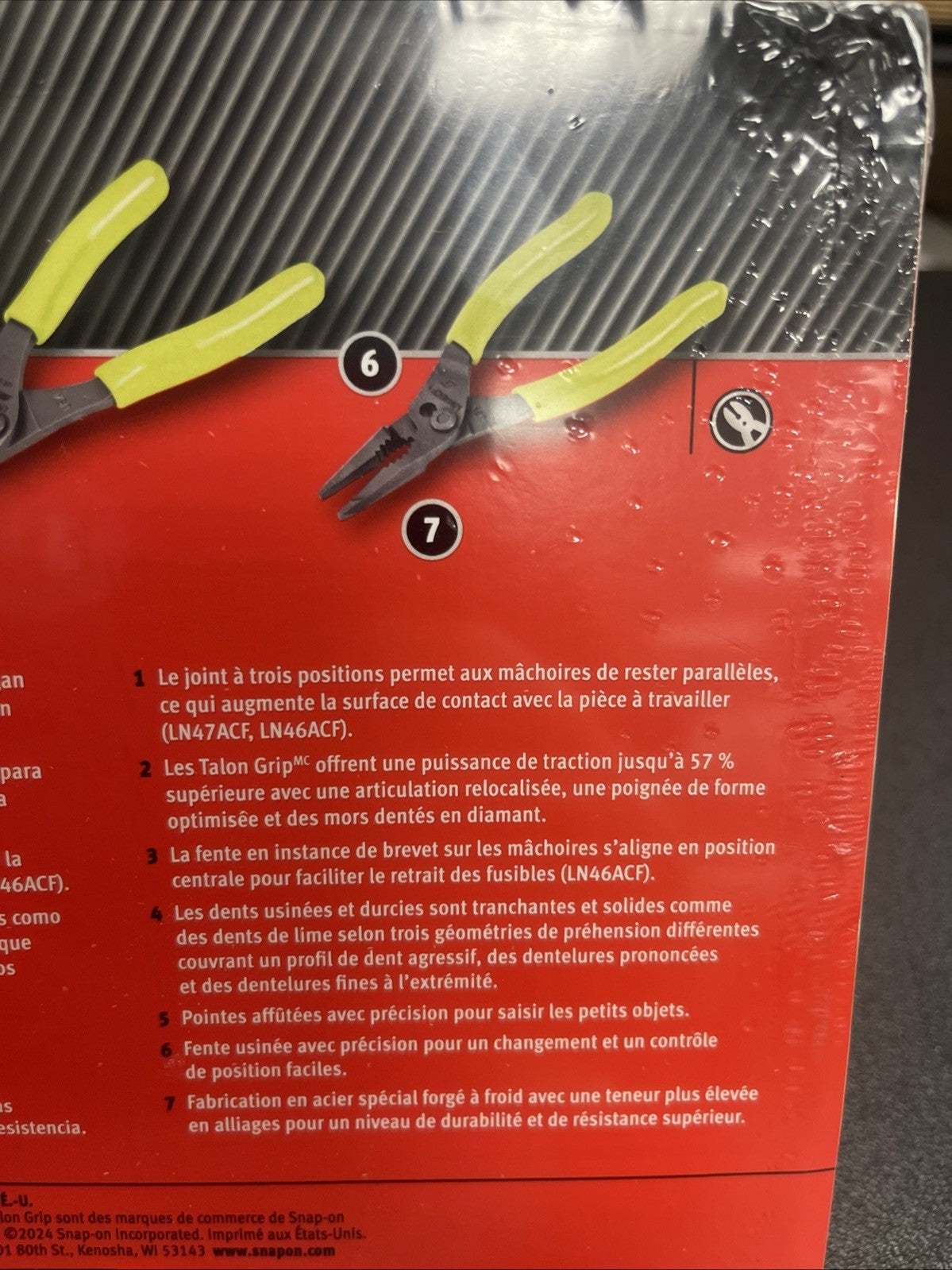 Snap-On Tools HI-VIZ 3pc Soft Grip Long Nose Slip Joint Pliers Set PL3LNSJCFHV