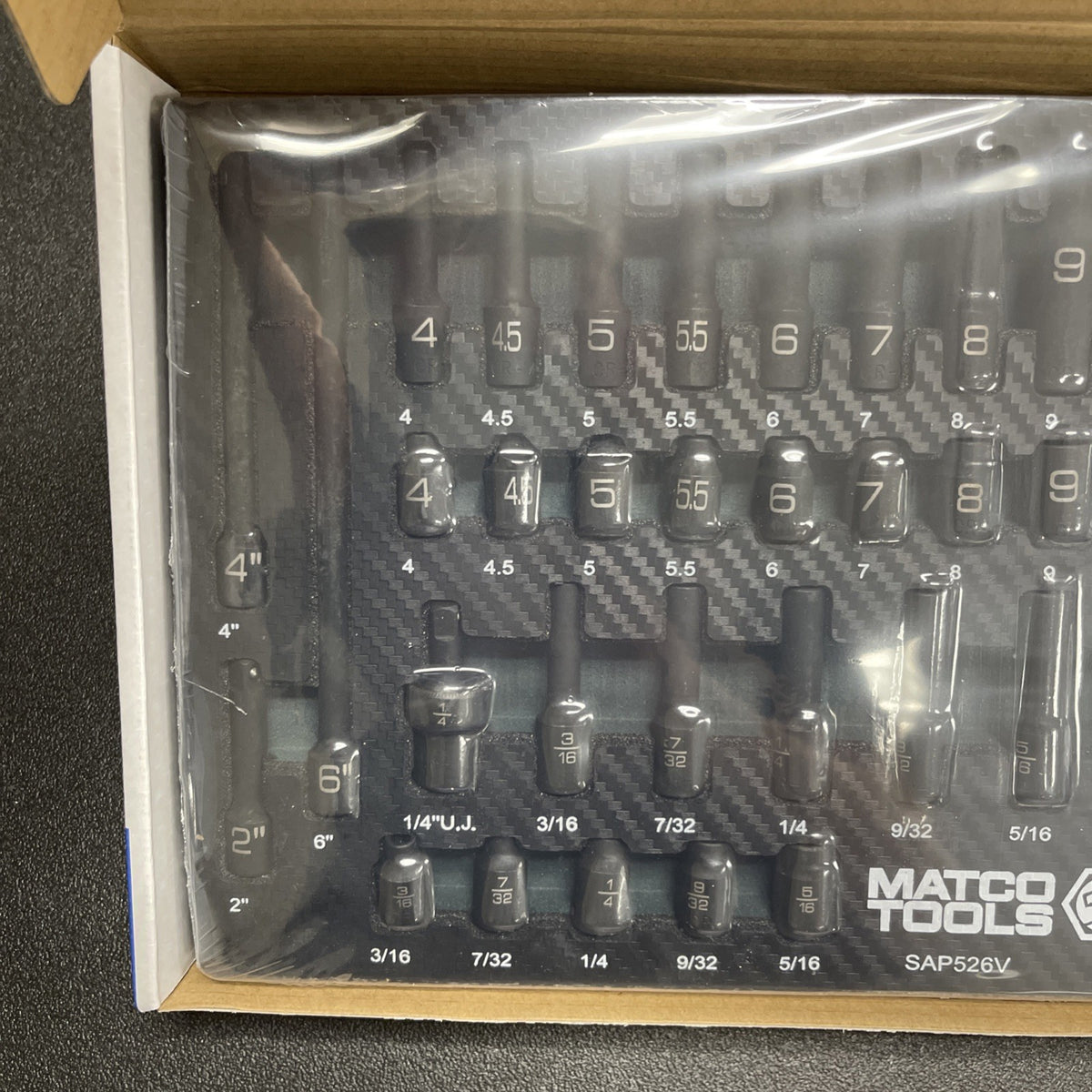 MATCO 52 PIECE 1/4 DRIVE ADV STANDARD AND DEEP SAE AND METRIC IMPACT SOCKET SET