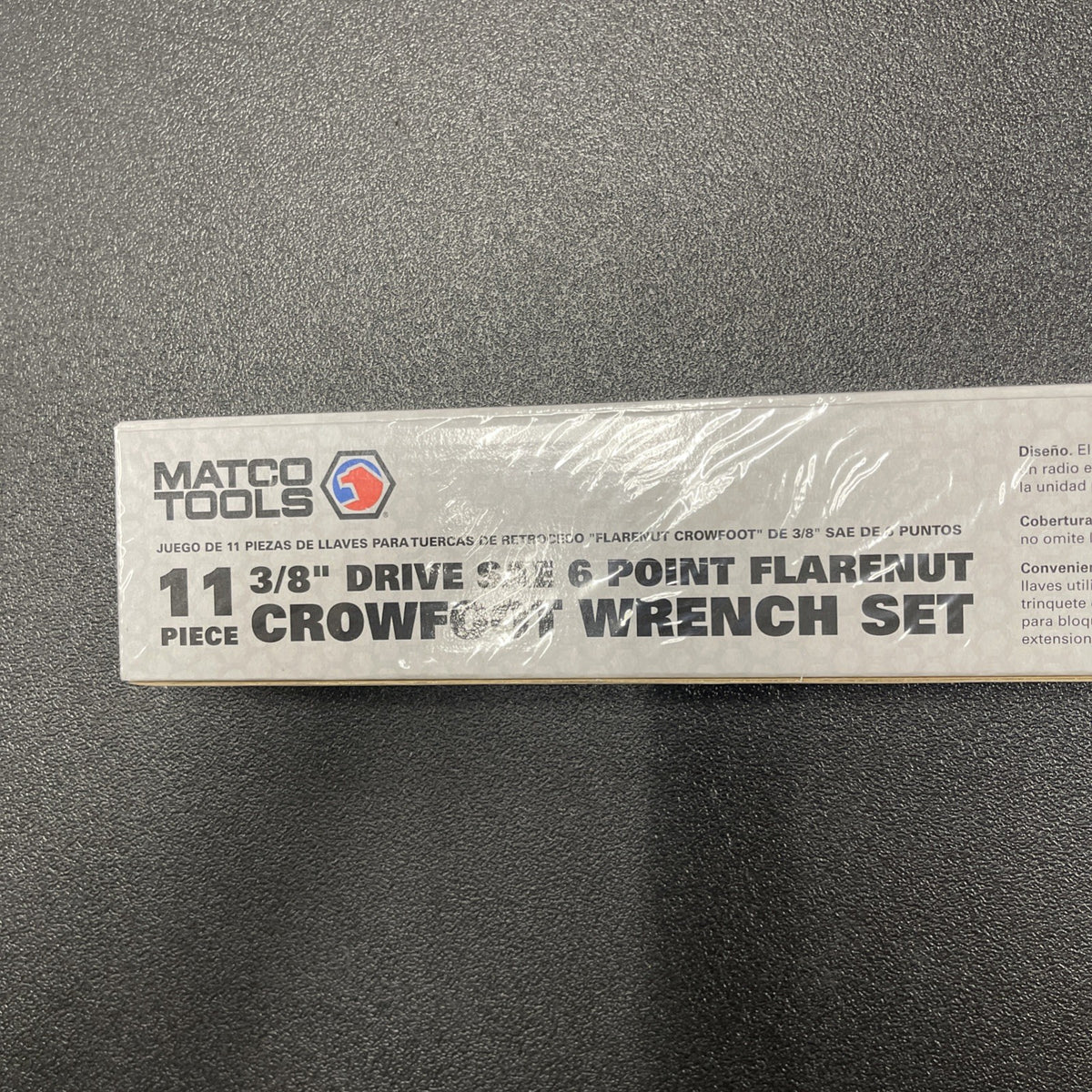 Matco Tools SRBCFN11C Crowfoot Flare Nut Wrench Set SAE 3/8” Drive 6pt 11 Piece