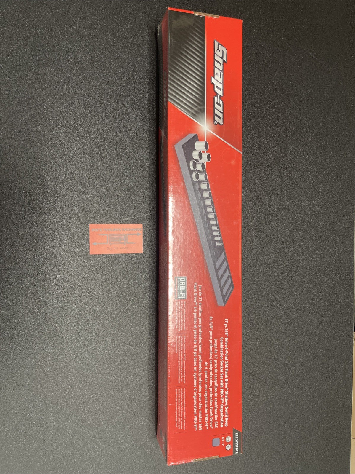 Snap On 217SFSSFDTX 17pc Socket Set 3/8dr  Sae Shallow/semi/deep 1/4” - 1”