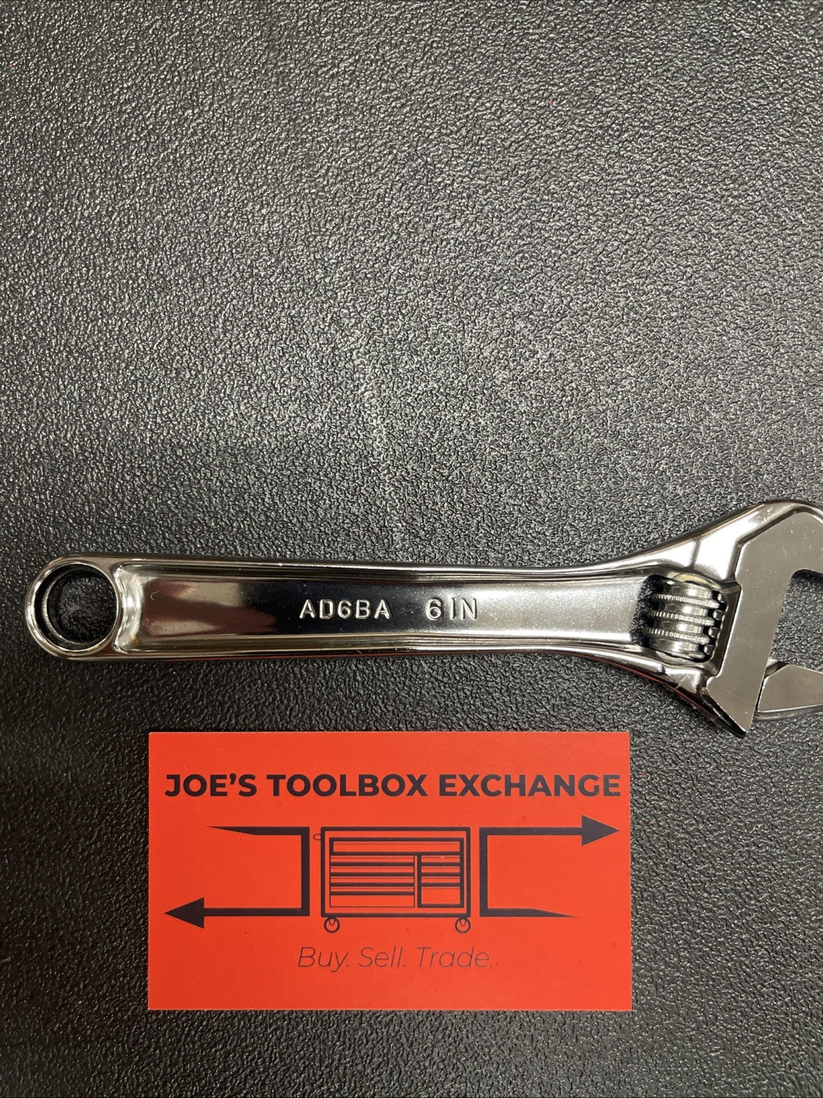 Snap-on Tools 6" Length Chrome Smooth Jaw Adjustable Wrench AD6BA