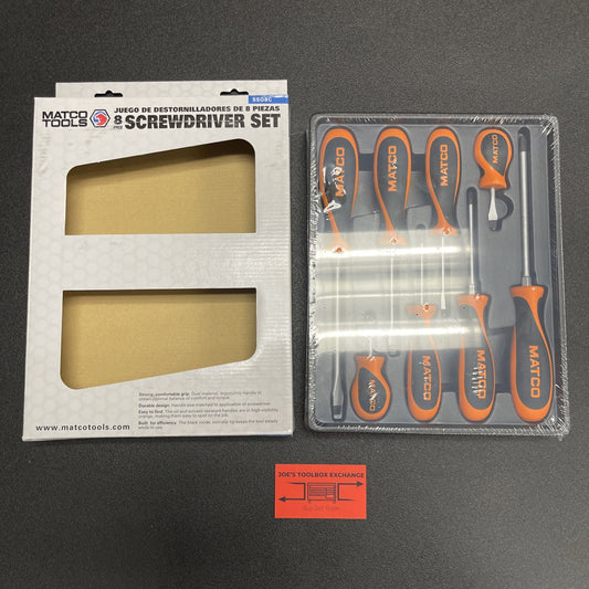 BRAND NEW (Orange) Matco Tool 8 piece screwdriver set SSO8C