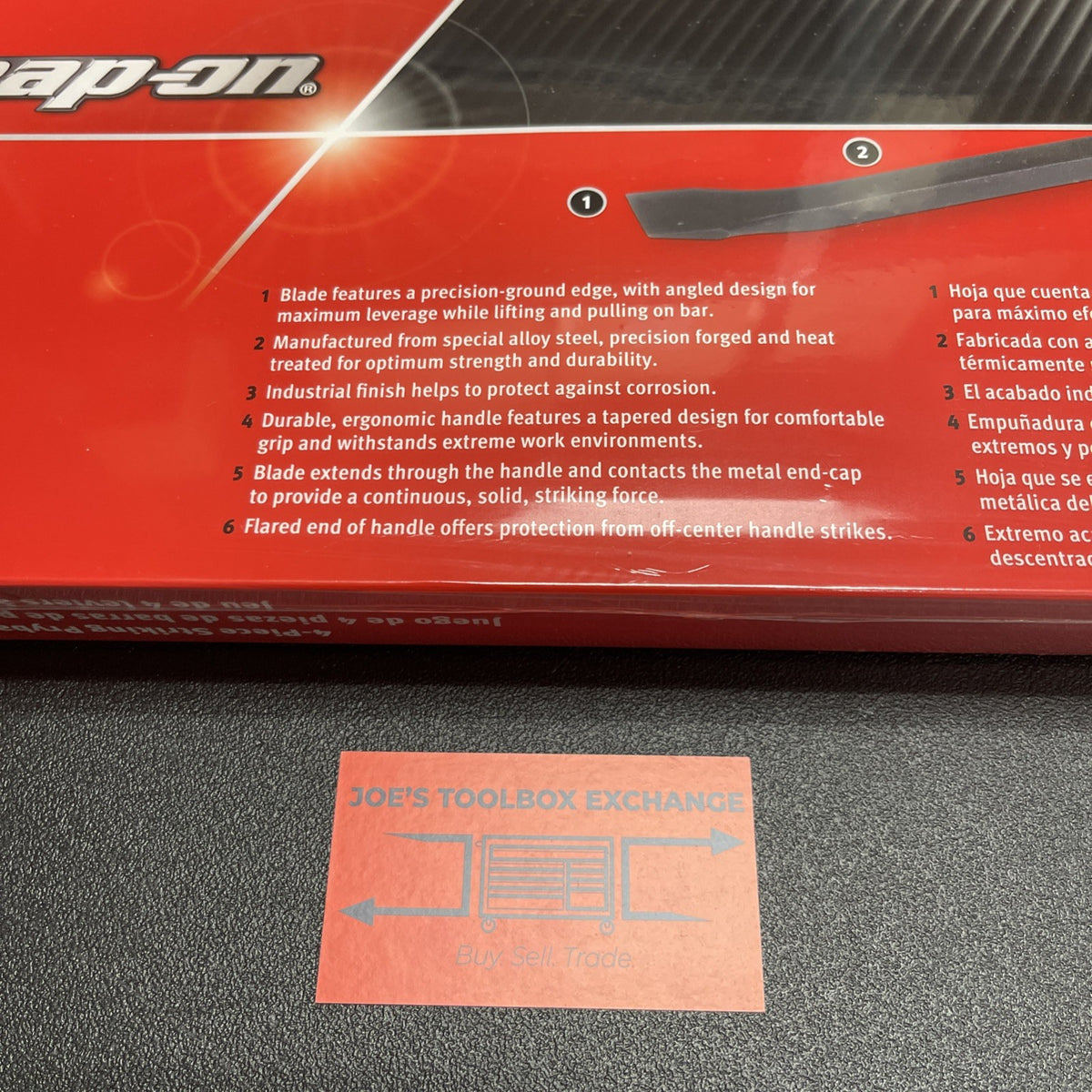 Snap-on Tools USA NEW 4pc ORANGE Hard Grip Striking Prybar Set SPBS704AO