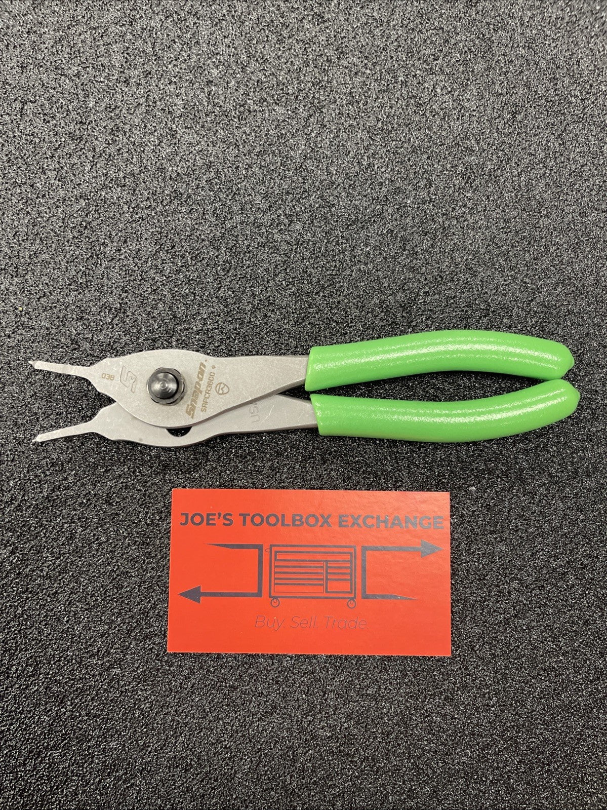Snap-on Tools USA NEW Style GREEN .038 Straight Tip Snap Ring Pliers SRPCR3800G