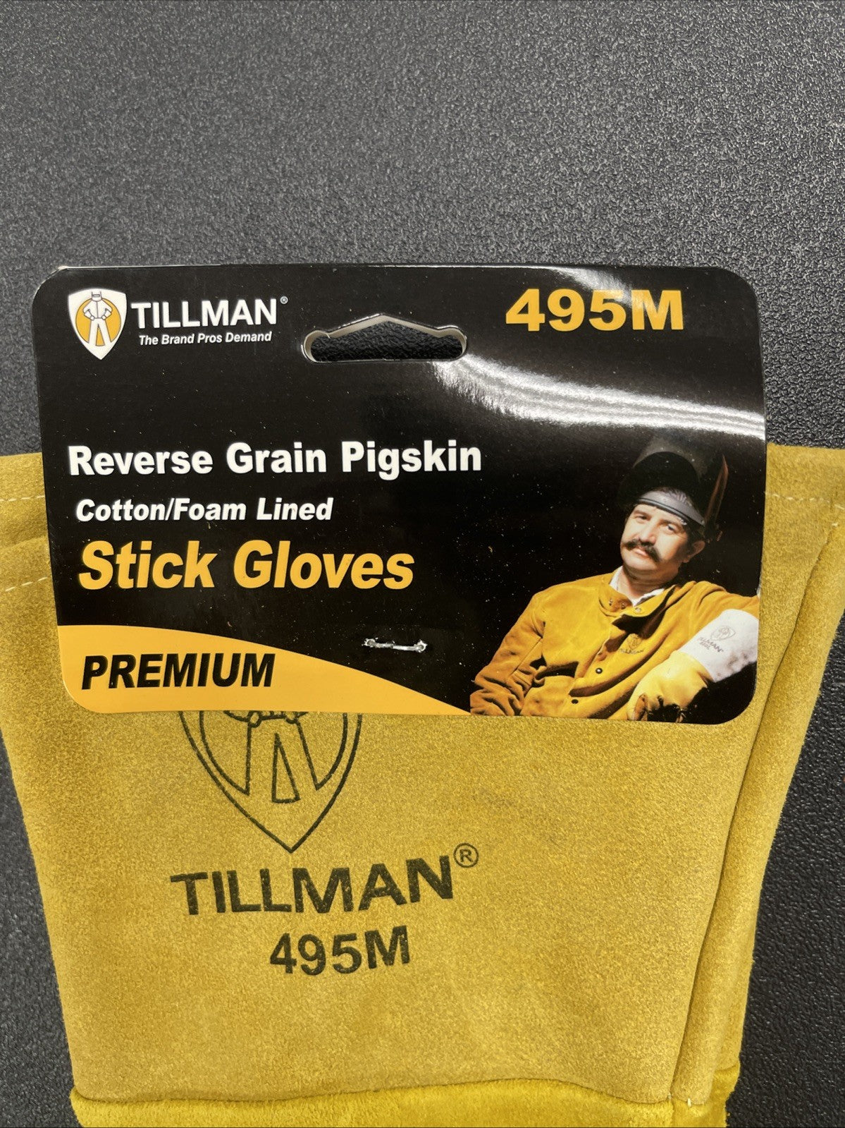 Tillman 495M 495 Medium Welding Gloves, Straight Cuff, Straight Thumb, Premium