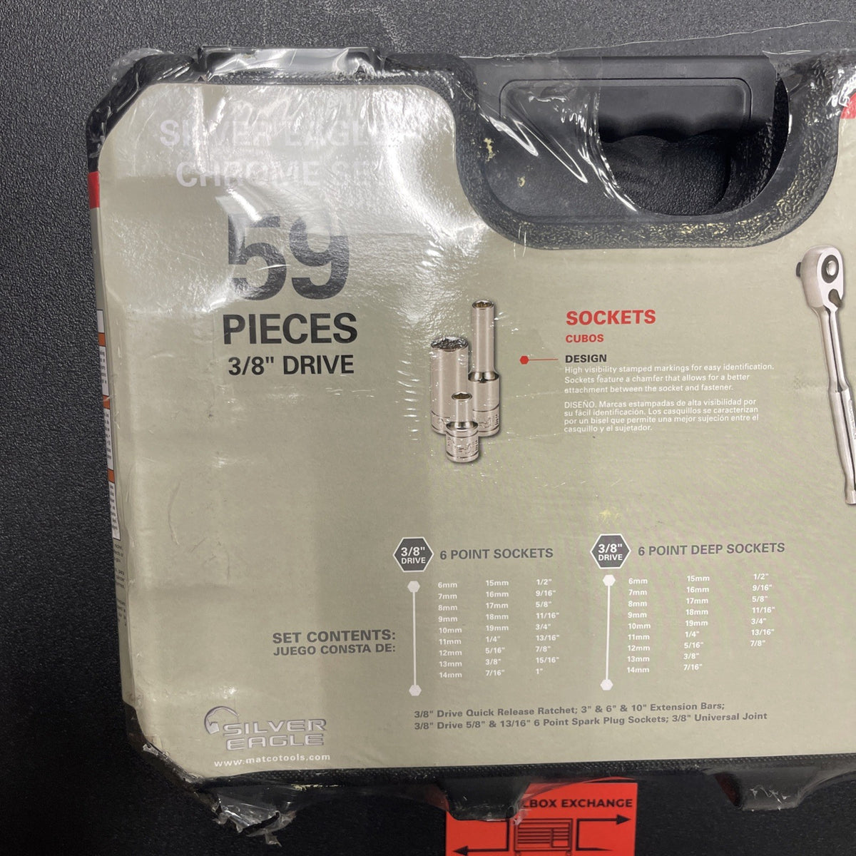 NEW-Matco Tools Silver Eagle 3/8" Dr General Service Set SAE METRIC SET SB59SE