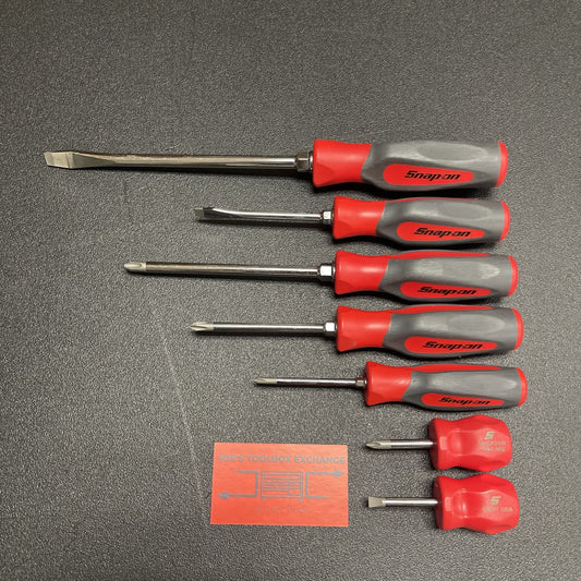 Snap-on Tools USA NEW 7pc RED HARD Handle Combination Screwdriver