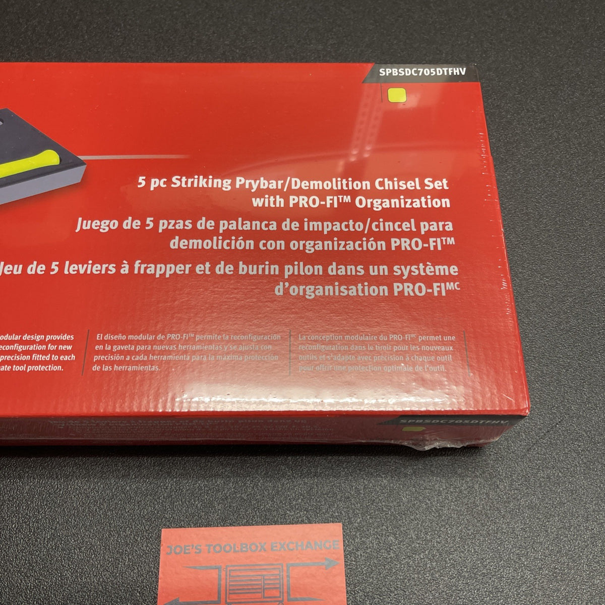 Snap-on USA NEW 5-Piece HI-Viz Striking Prybar & Chisel Foam Set SPBSDC705DTFHV