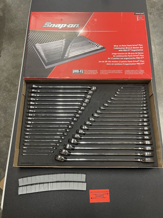 Snap-on Tools NEW Grey 38pc MASTER Flank Drive PLUS Wrench Set SOEXFSET1BDT