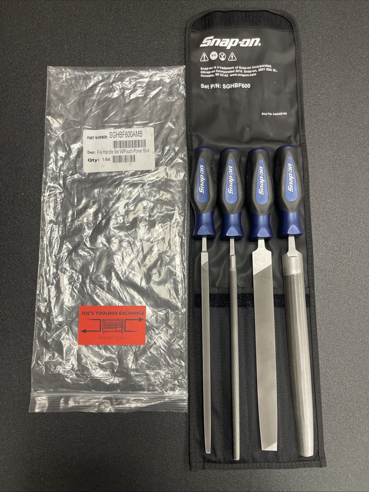 Snap-on Tools PORTUGAL NEW 4-Piece POWER BLUE Mixed File Set SGHBF600AMB