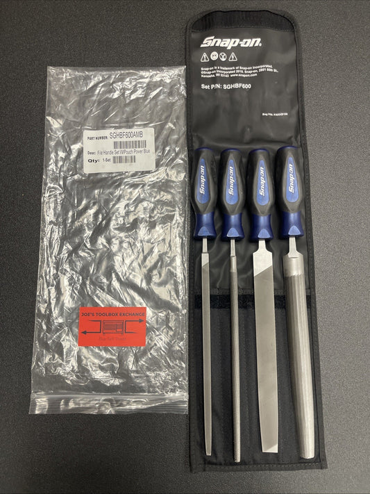 Snap-on Tools PORTUGAL NEW 4-Piece POWER BLUE Mixed File Set SGHBF600AMB