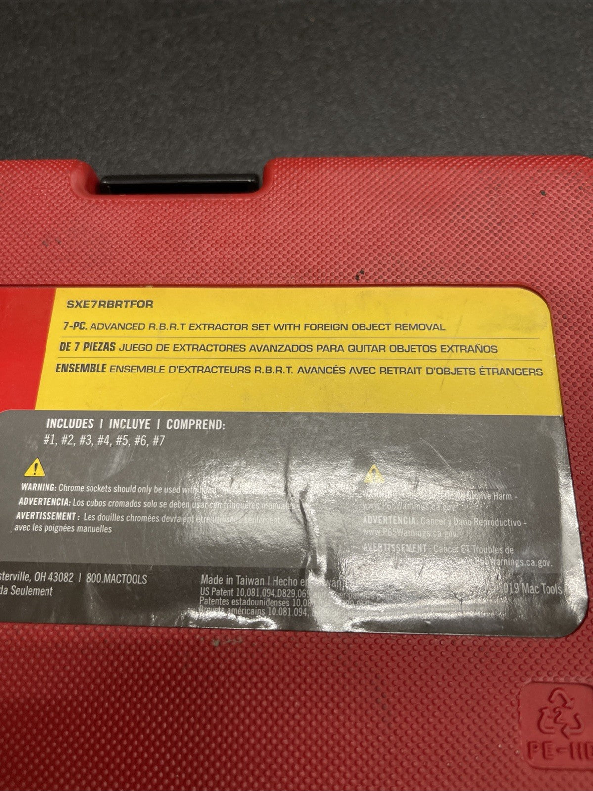 MAC TOOLS Advanced R.B.R.T. Extractor Set - SXE7RBRTFOR