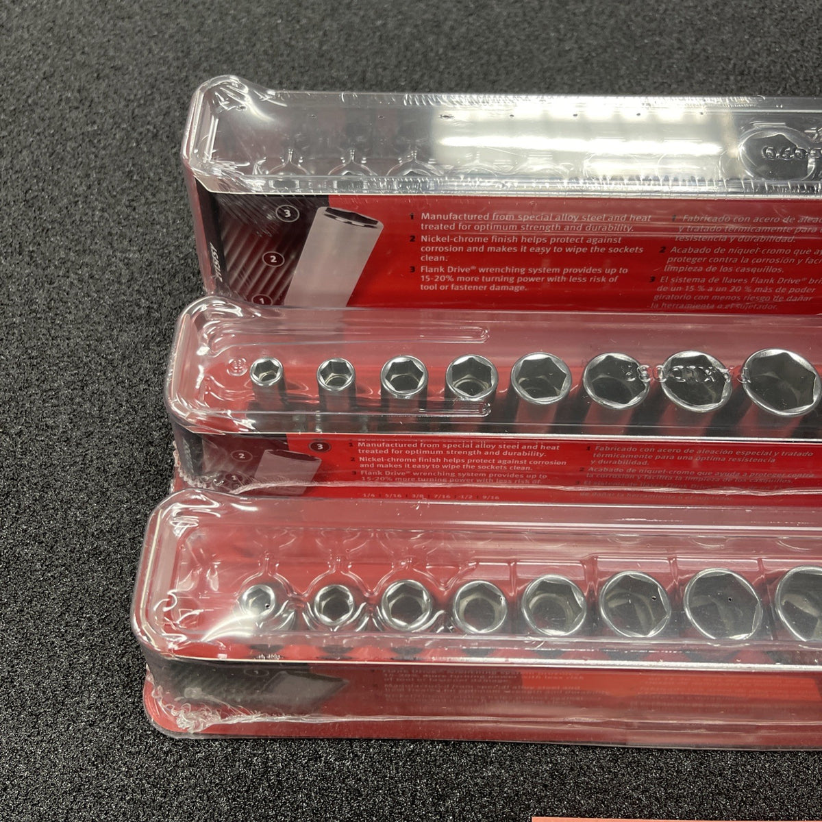 Snap-on Tools USA NEW 33pc 3/8" Drive SAE 6 Point Shallow Semi Deep MASTER SET