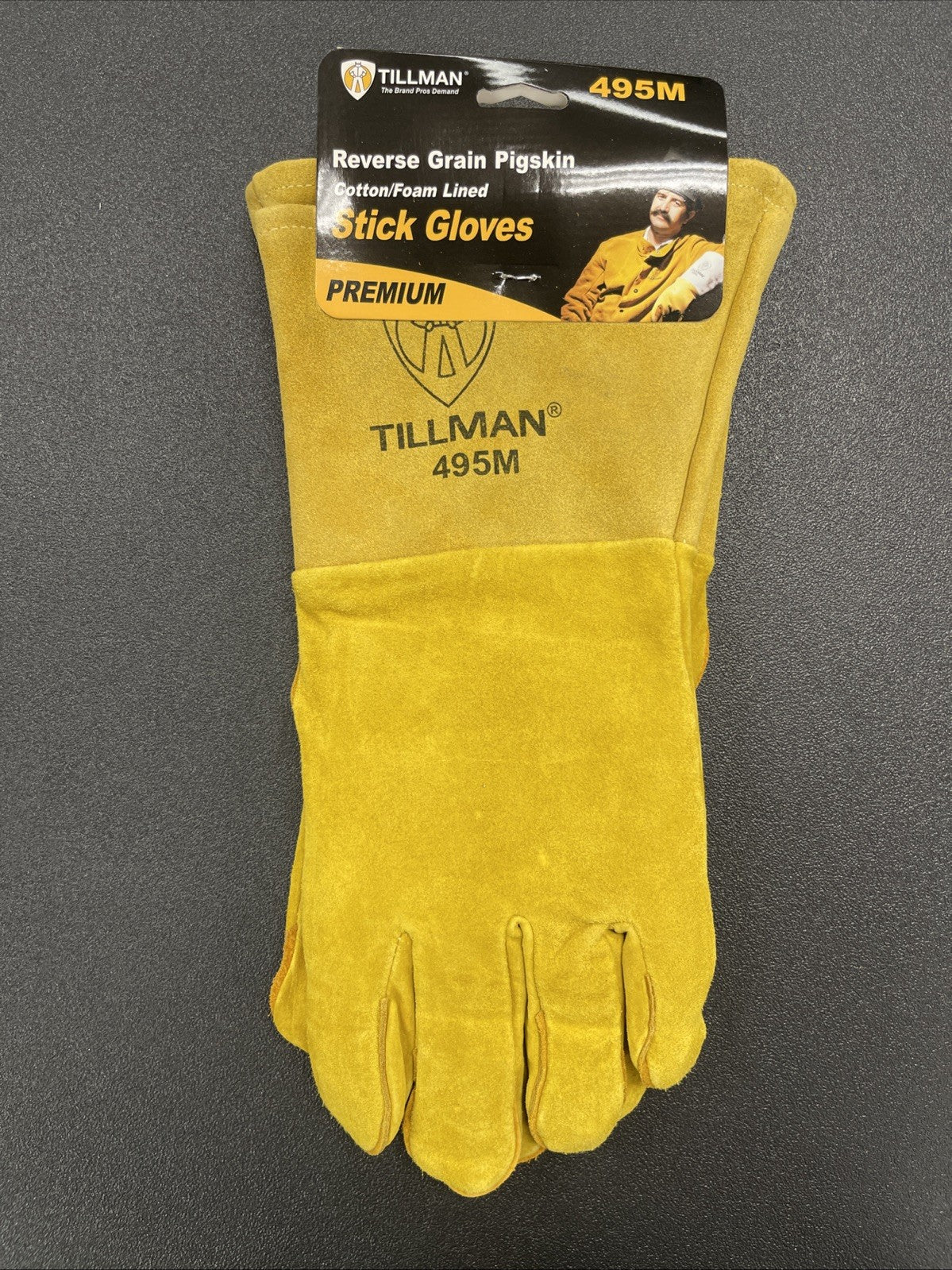 Tillman 495M 495 Medium Welding Gloves, Straight Cuff, Straight Thumb, Premium