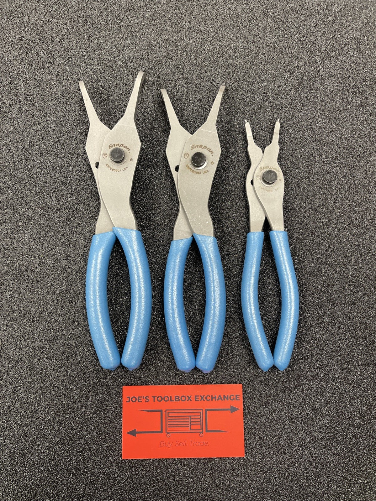 Snap-on Tools USA NEW 3pc PEARL BLUE Soft Grip Snap Ring Pliers Lot Set