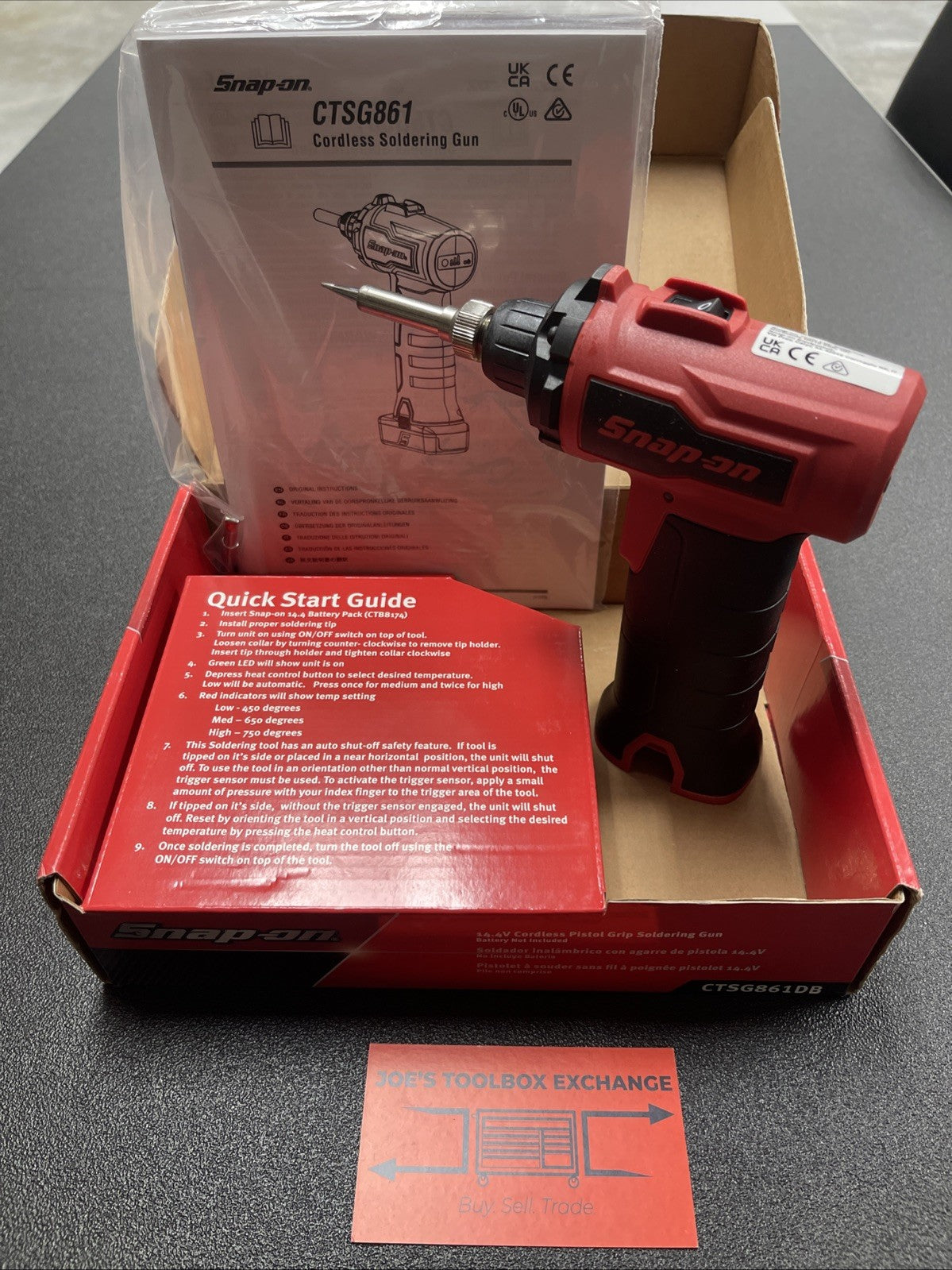 SNAP ON TOOLS CTSG861DB  14.4V Micro Lithium Cordless Soldering Gun Bare Tool