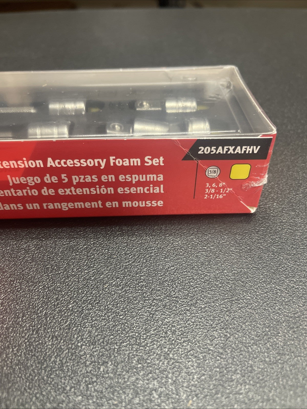 Snap-on Tools USA NEW HIVIZ 5pc 3/8" Drive Extension Adaptor Foam Set 205AFXAFHV