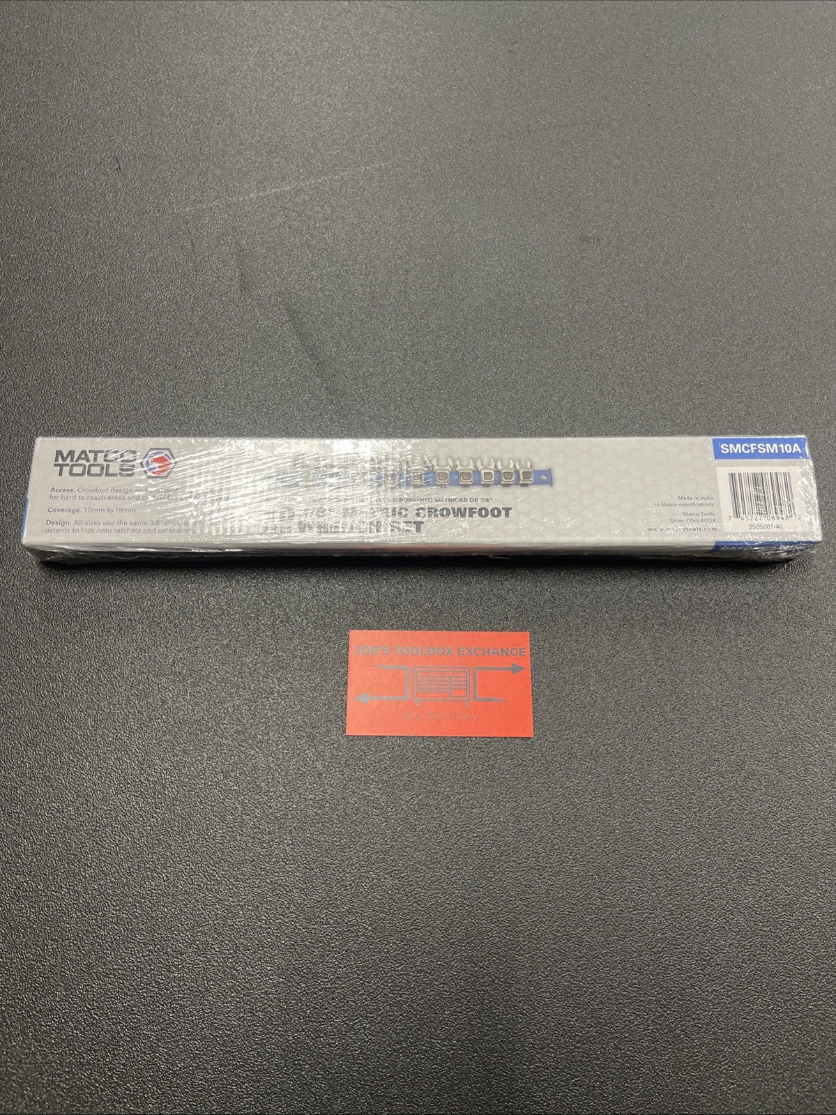 NEW! Matco SMCFSM10A 10 Piece Metric 3/8" Drive Crowfoot Set 10-19mm