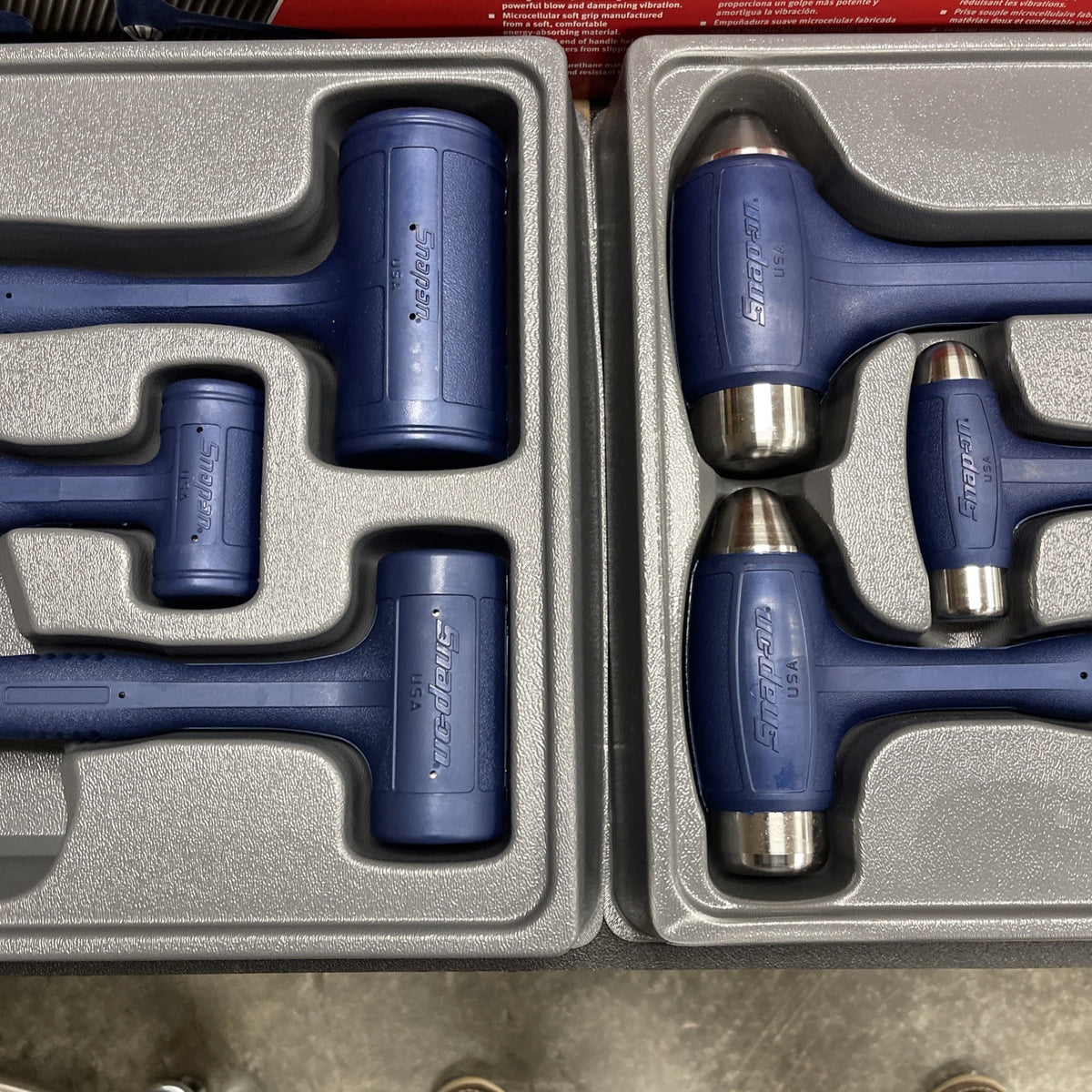 SNAP ON TOOL HBFEBD106 MB PWR BLUE Dead Blow Hammers 6Pc Ball Peen 16, 32, 56oz+