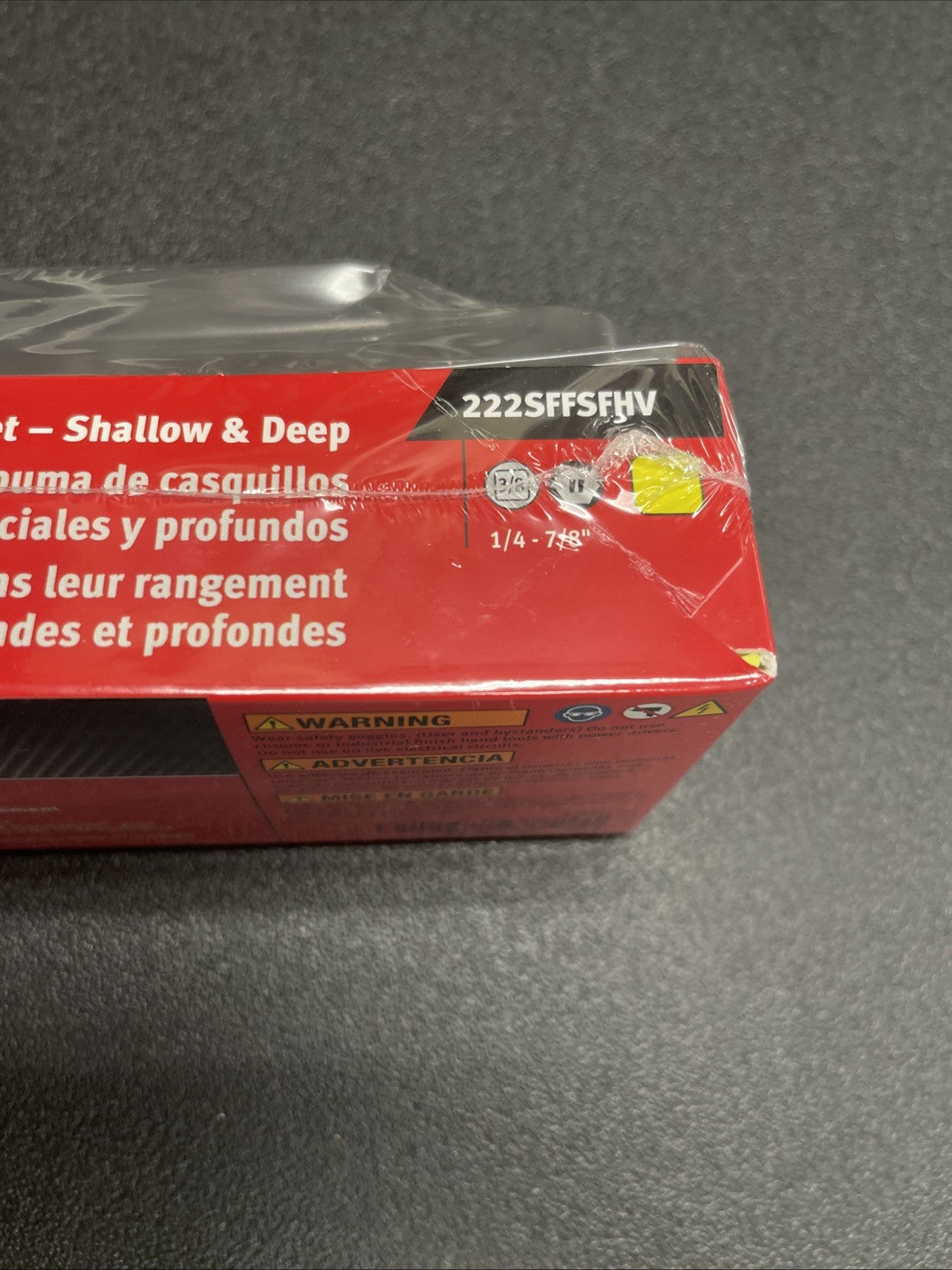 Snap-on Tool 222SFFSFHV 22pc 3/8"dr 1/4-7/8" Shallow/Deep Socket Foam Set Hi-Viz