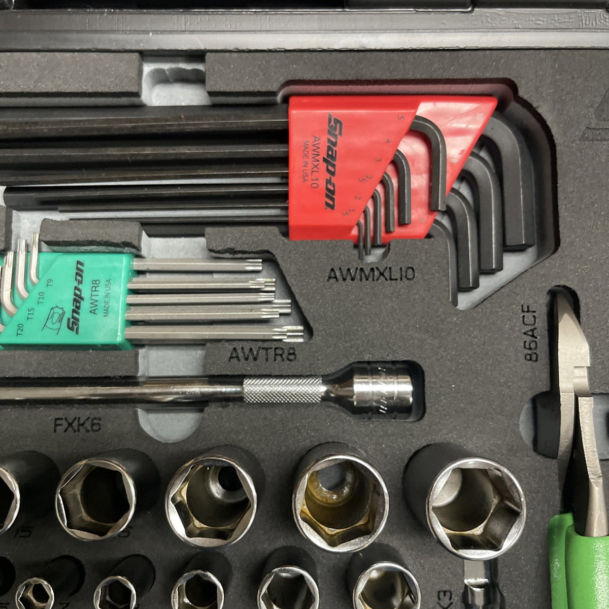 Snap-On Tools GREEN NEW 43pc Metric Combo General Service Foam Set 243RDGSSFDT