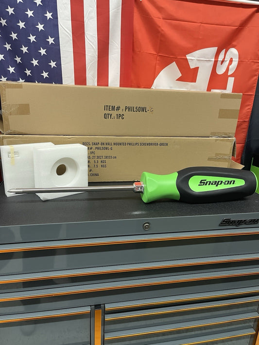 NEW Snap-On GREEN 47” GIANT Wall Mount Phillips Screwdriver Display