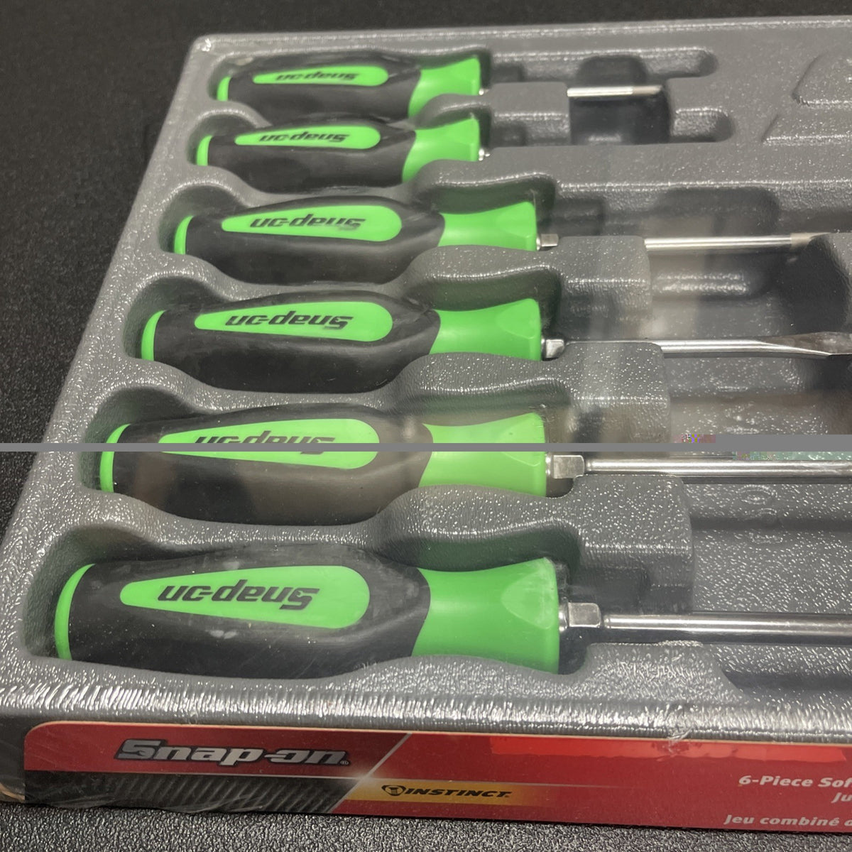 Snap-on Tools USA NEW 6pc GREEN Soft Grip Combination Screwdriver Set SGDX60BG
