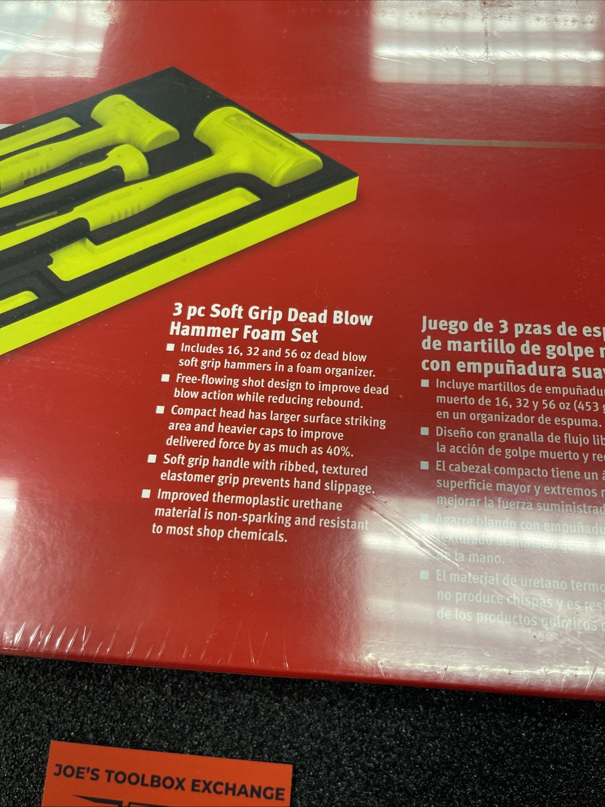 New Snap-on HBFE301FHV 16 32 56 oz Orange Dead Blow Hammer Foam Set HBFE16