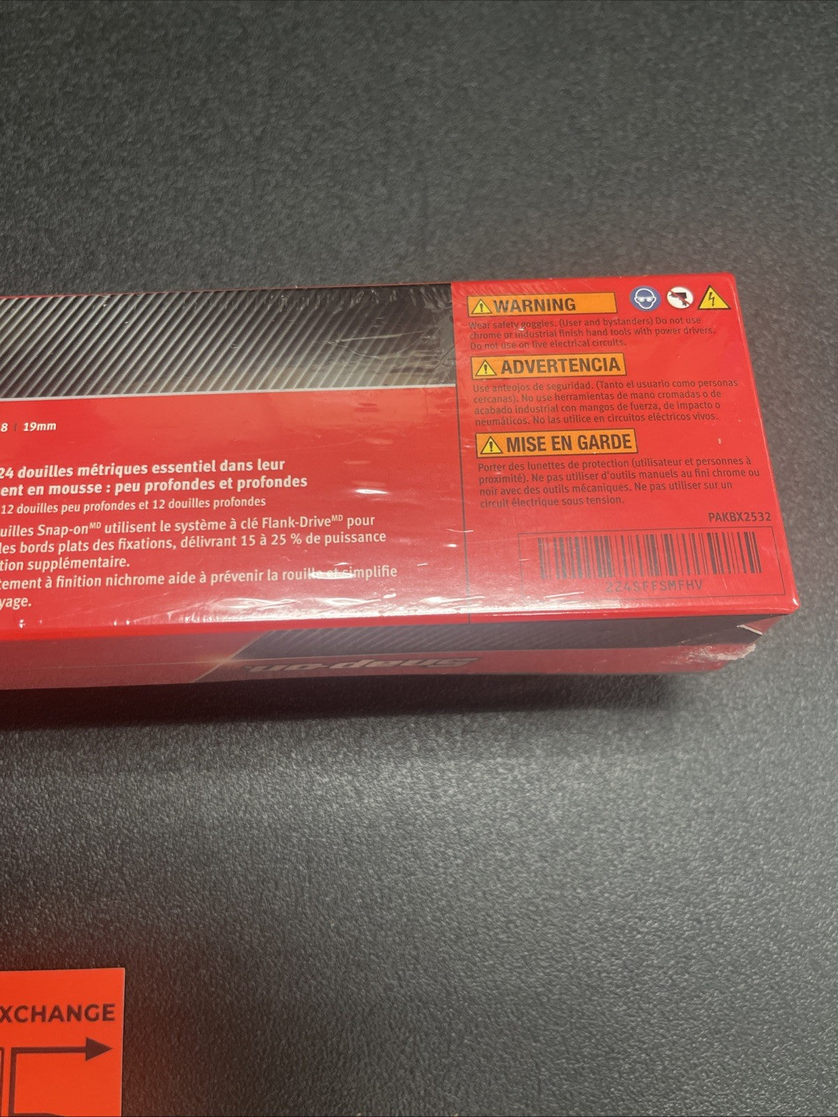 Snap-on 224SFFSMFHV 24 Metric Essential Socket Foam Set Shallow & Deep 8-19mm