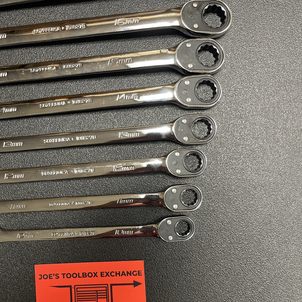 Snap-on Tools NEW 10pc 10mm to 19mm Reversible Ratcheting Wrench Set SOXRRM710A