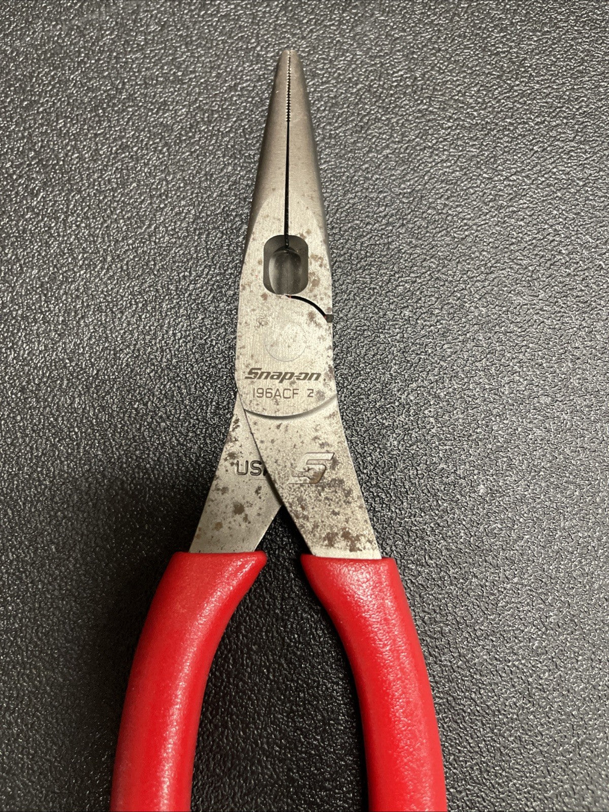 Snap-on Tools USA RED 8" Talon Soft Grip Needle Nose Pliers w/ Cutter 196ACF