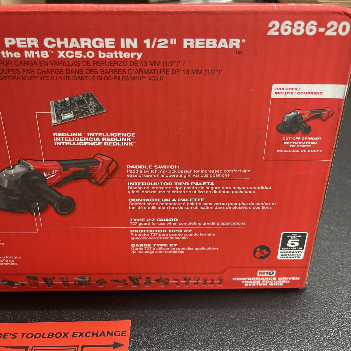 Milwaukee 2686-20 M18 18V Brushless Cordless 4-1/2" / 5" Cut-Off Grinder