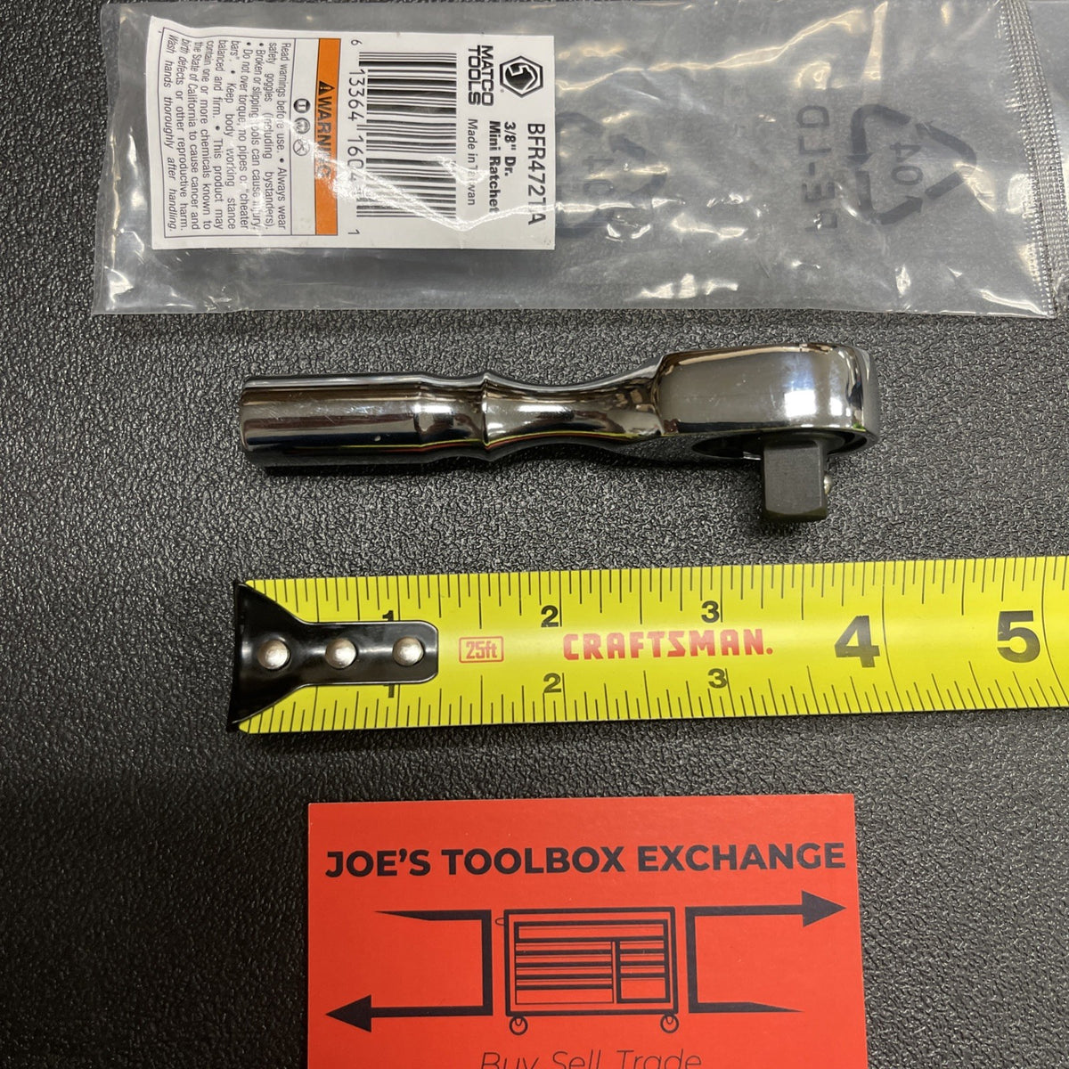 Matco Tools BFR472TA 3/8” Fine Tooth 72 Stubby Ratchet - Mini Ratchet