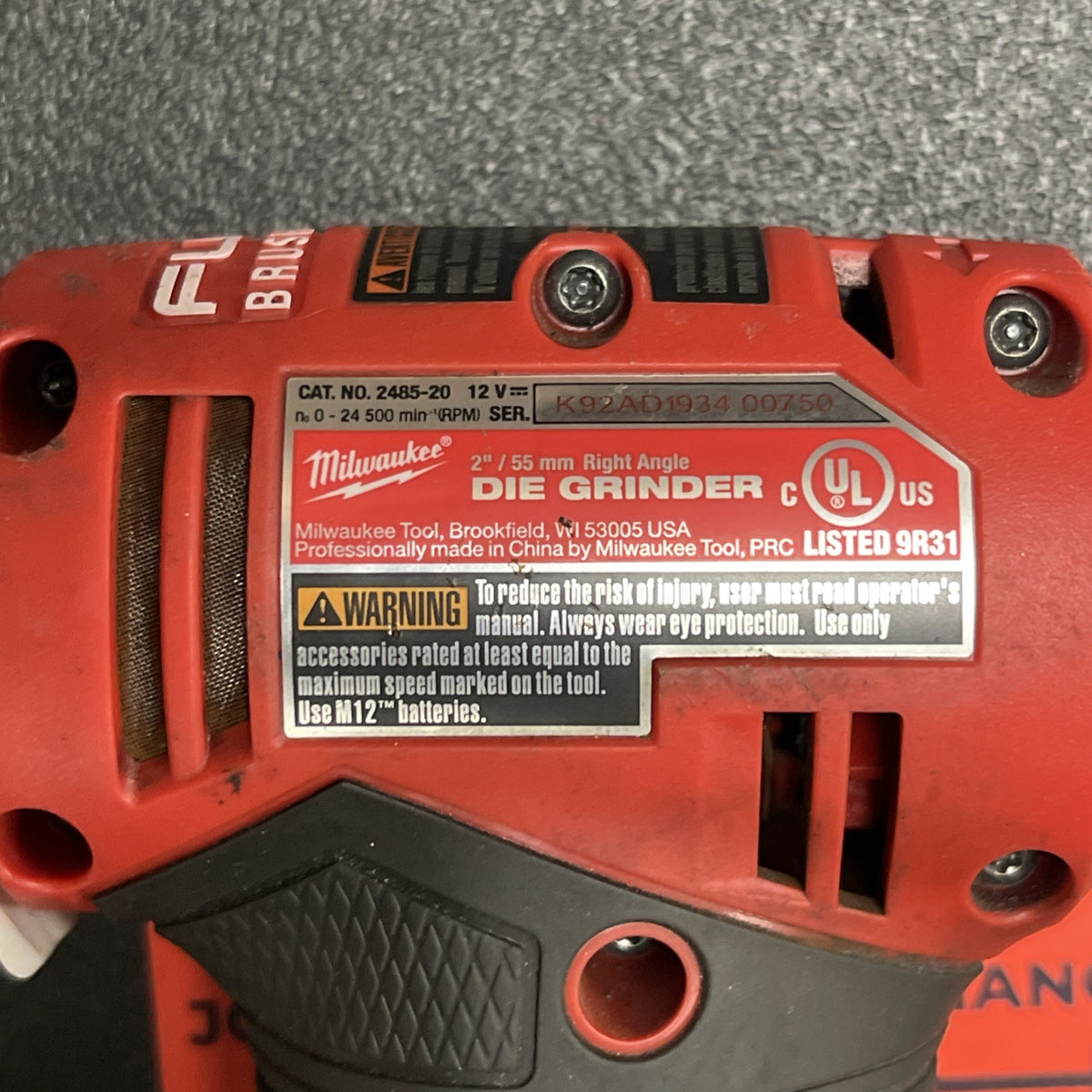 Milwaukee M12 FUEL 2485-20 12V Brushless Cordless Die Grinder Tool Only
