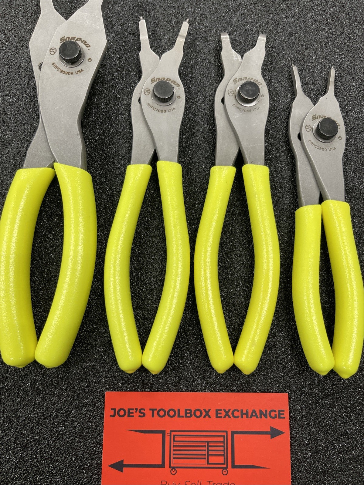 Snap-on Tools USA NEW HI-VIZ 4 Piece Soft Grip Snap Ring Plier Lot Set