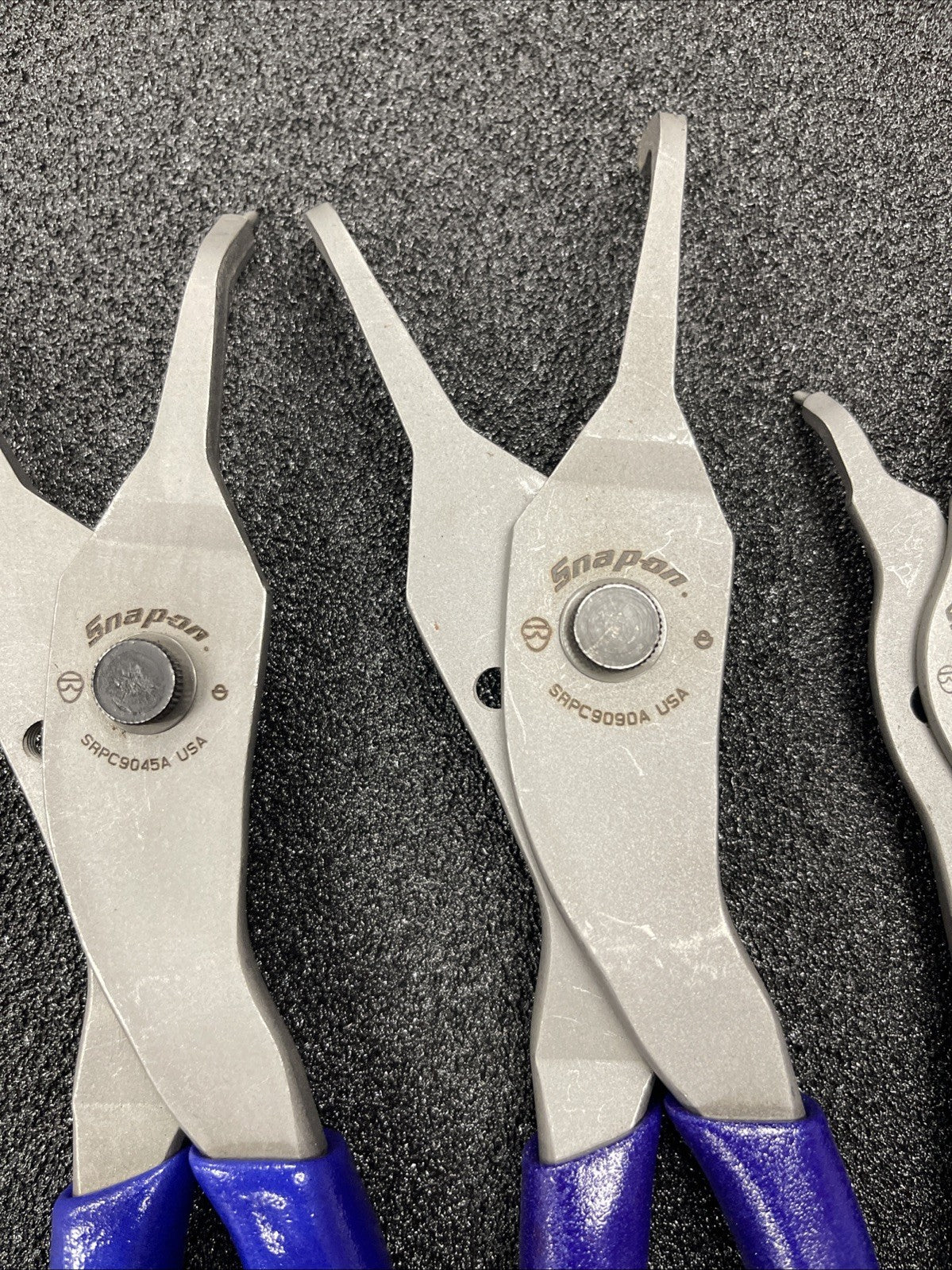 Snap-on USA NEW DARK PURPLE 3pc Snap Ring Plier Set SRPC9090A SRPC7045 SRPC7045