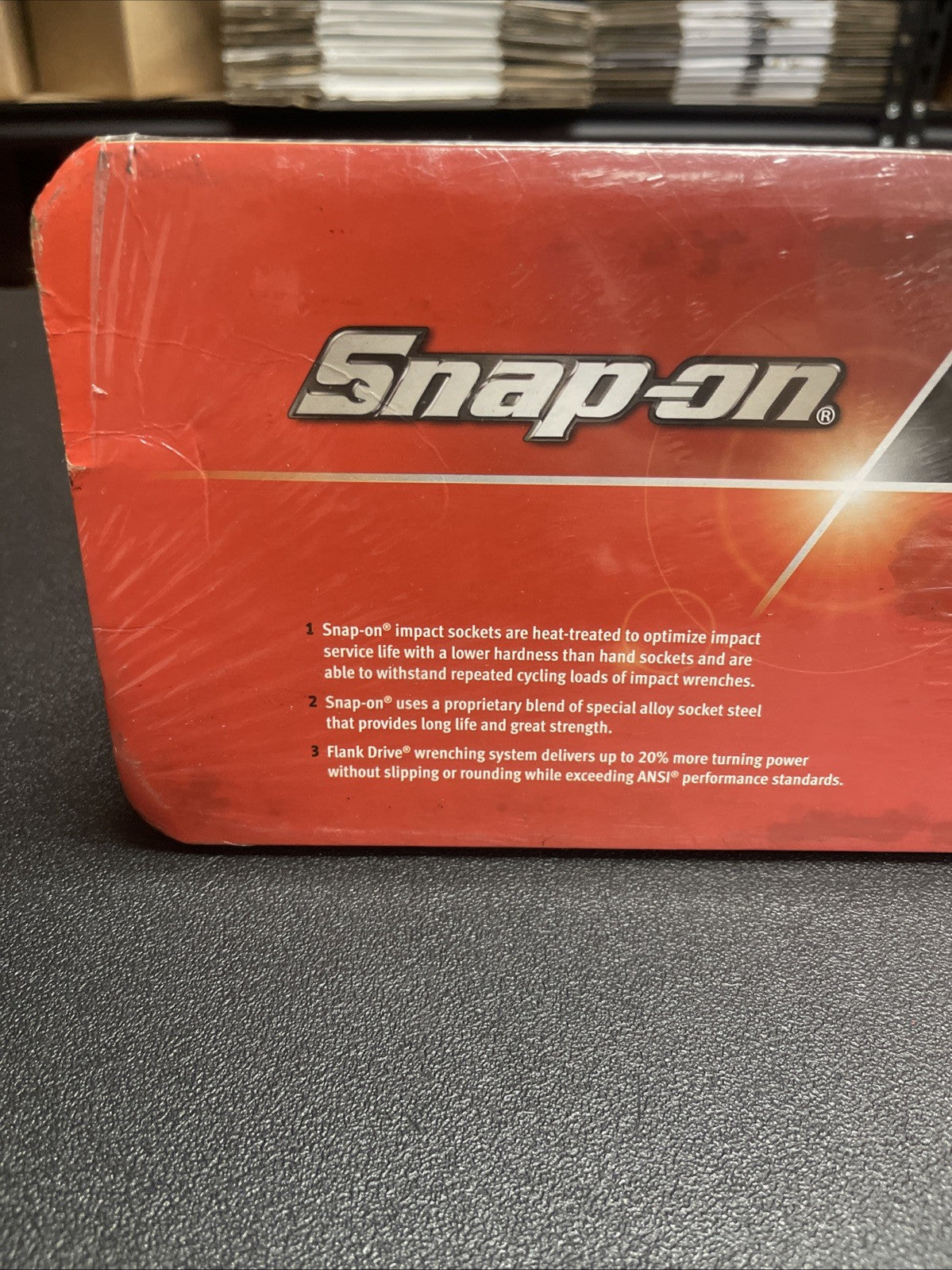 Snap-on NEW LARGE 9 Pc 1/2" Drive 6-Pt. SAE Shallow Impact Socket Set 309IMADDON